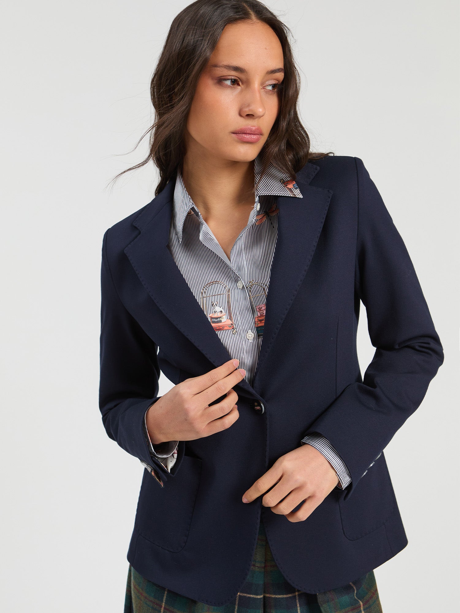 NAVY KNIT JACKET