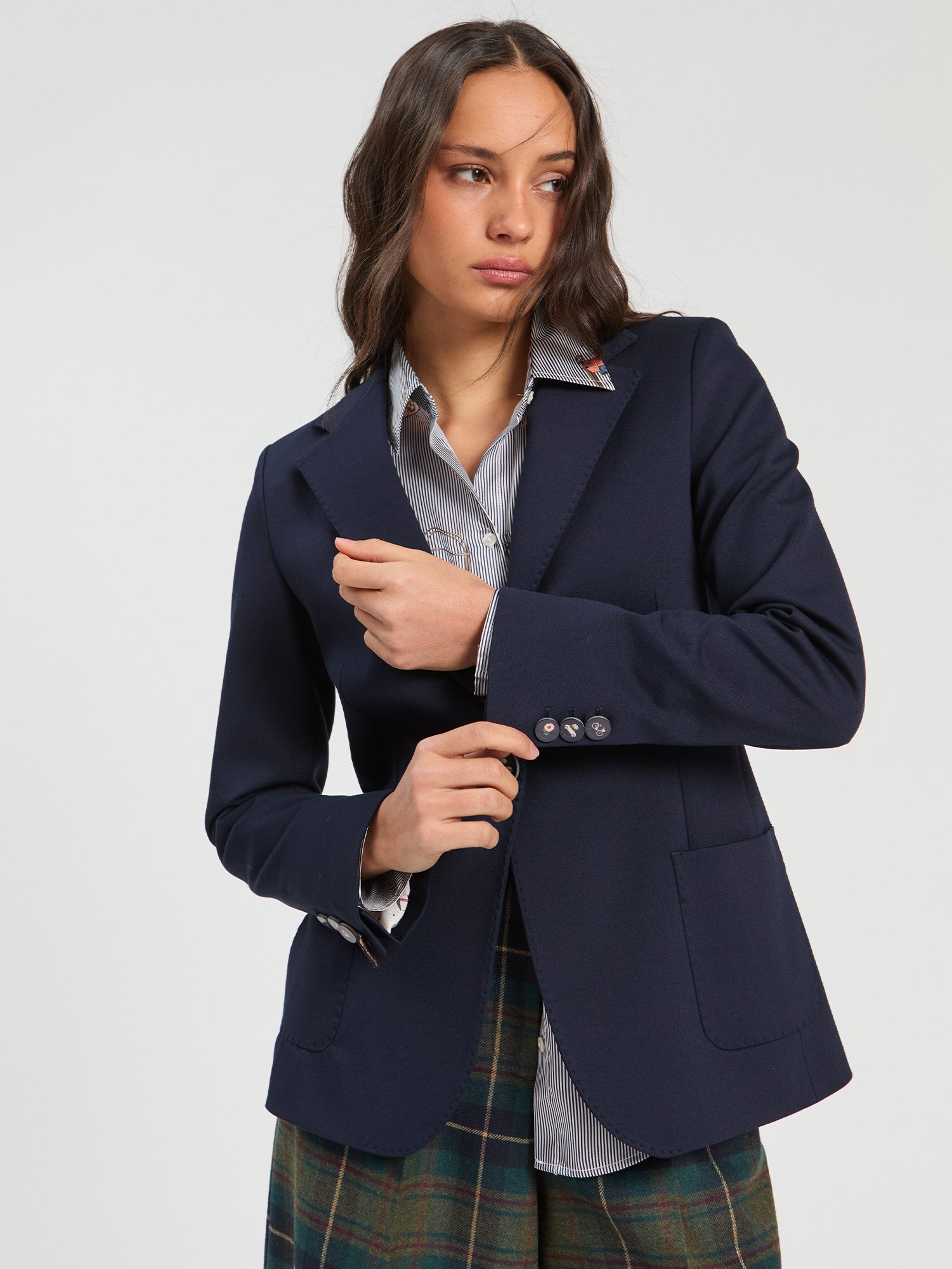 NAVY KNIT JACKET