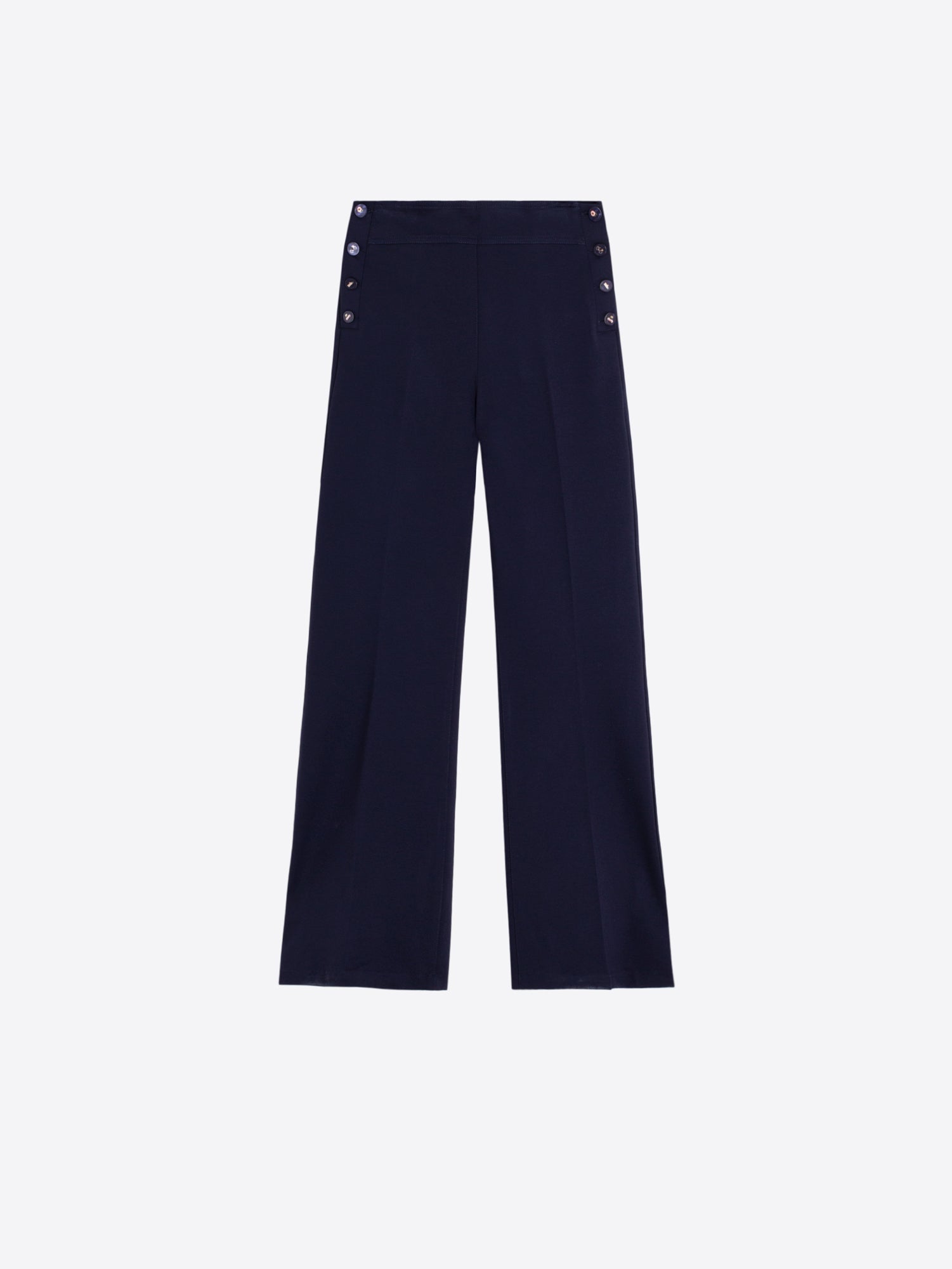 NAVY KNIT TROUSERS