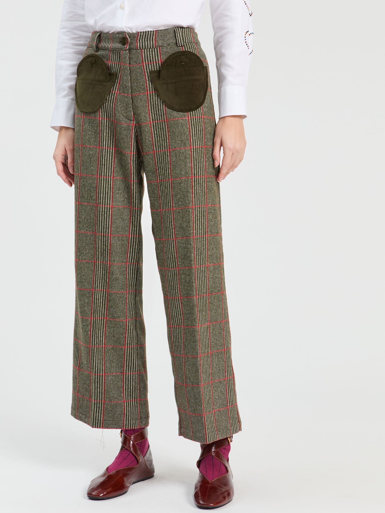 GREEN WELSH PLAID TROUSERS