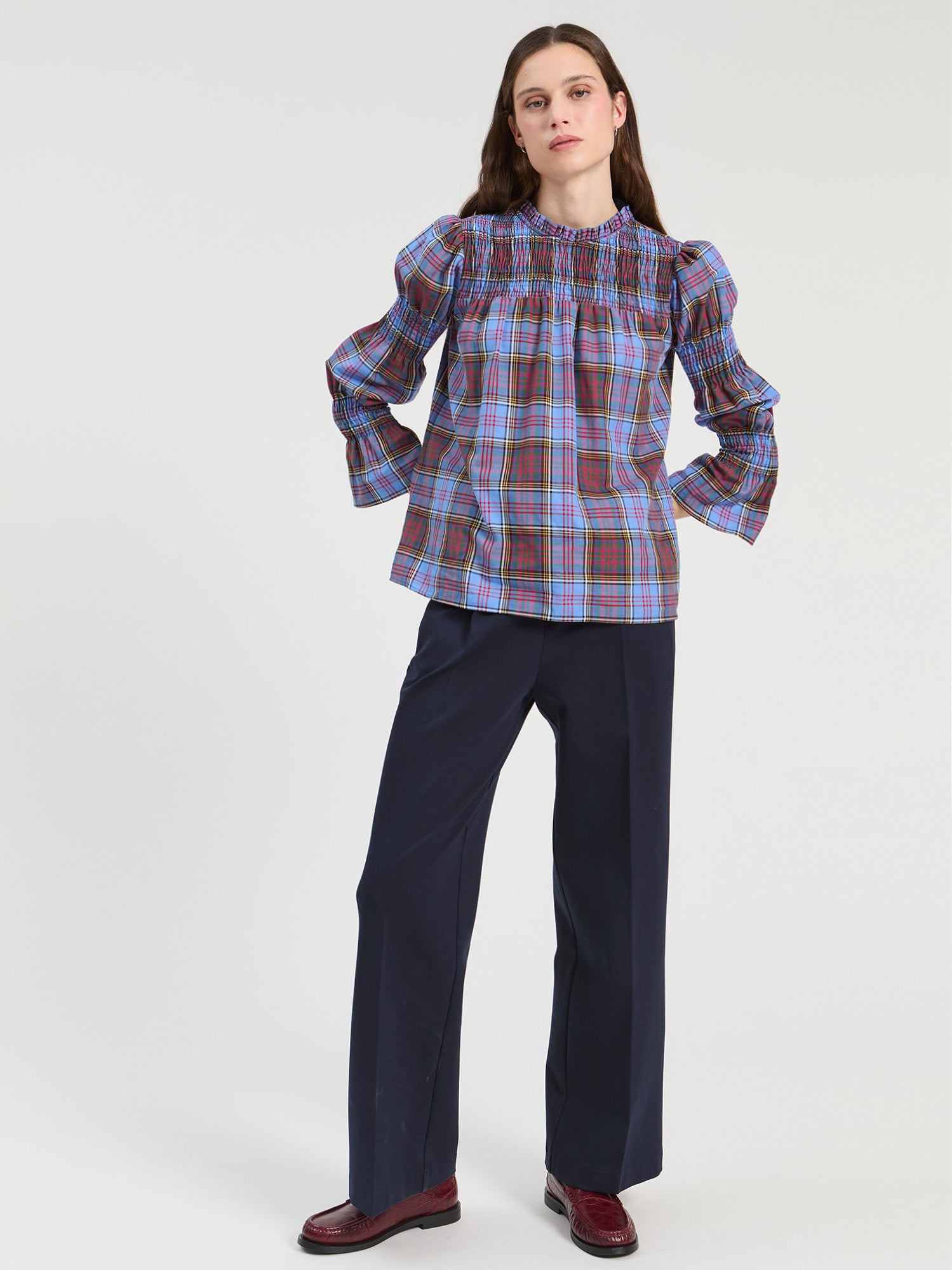 NAVY KNIT TROUSERS