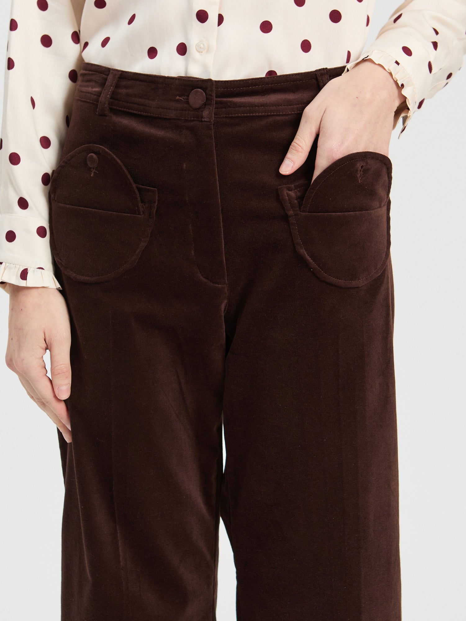 BROWN VELVET TROUSERS