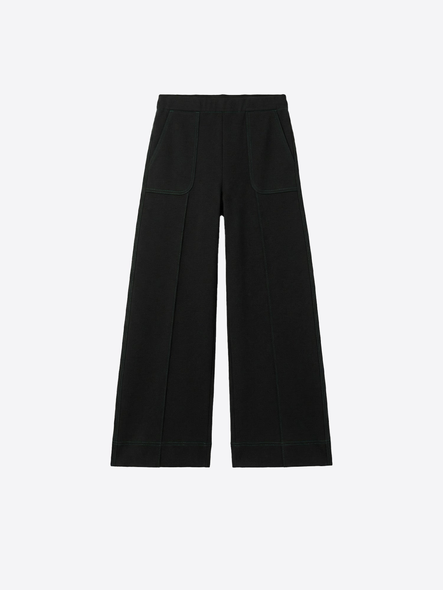 BLACK CULOTTES IN PONTE ROMA KNIT