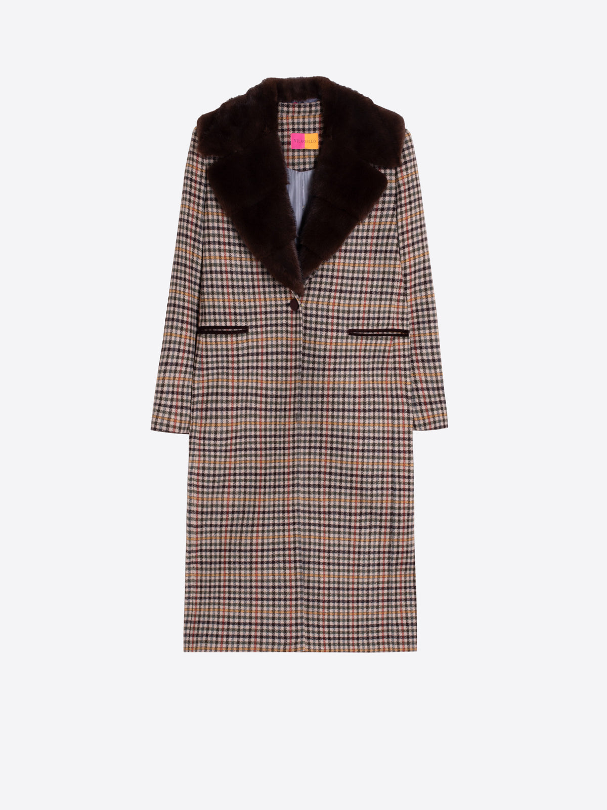 YELLOW HOUNDSTOOTH COAT
