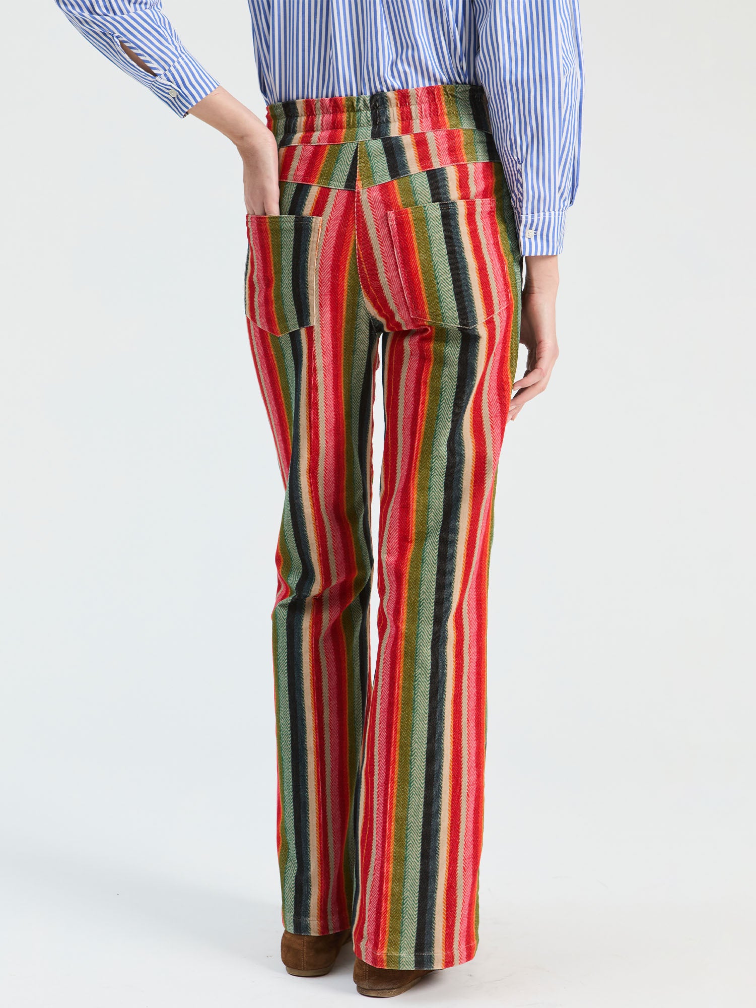 HERRINGBONE MICRO-CORDUROY TROUSERS