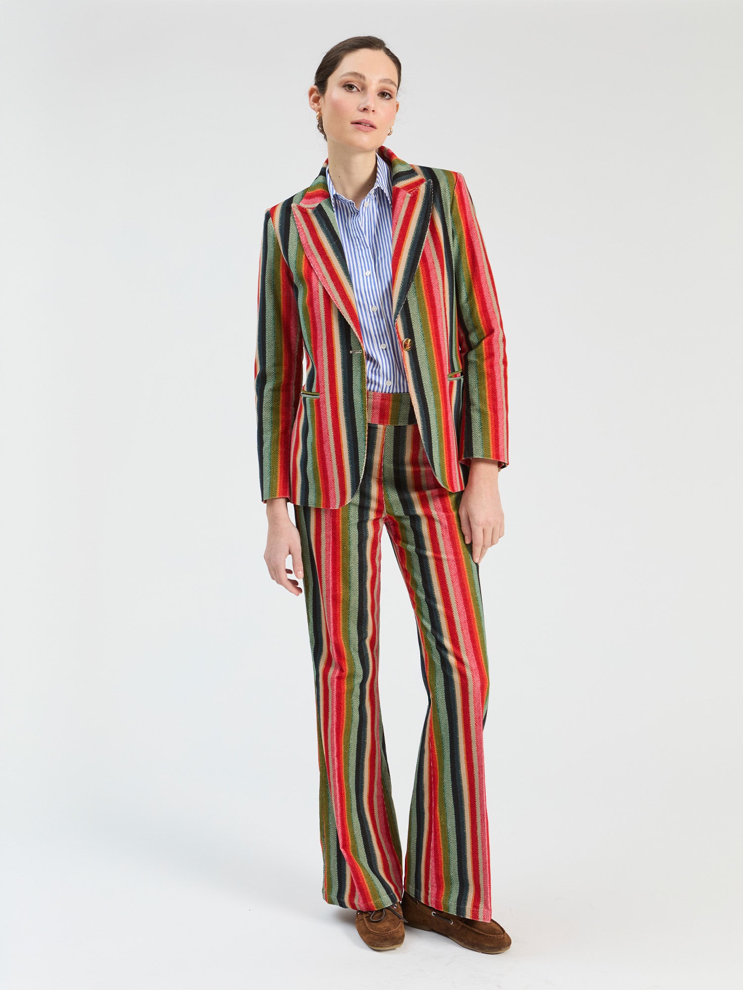 HERRINGBONE MICRO-CORDUROY TROUSERS