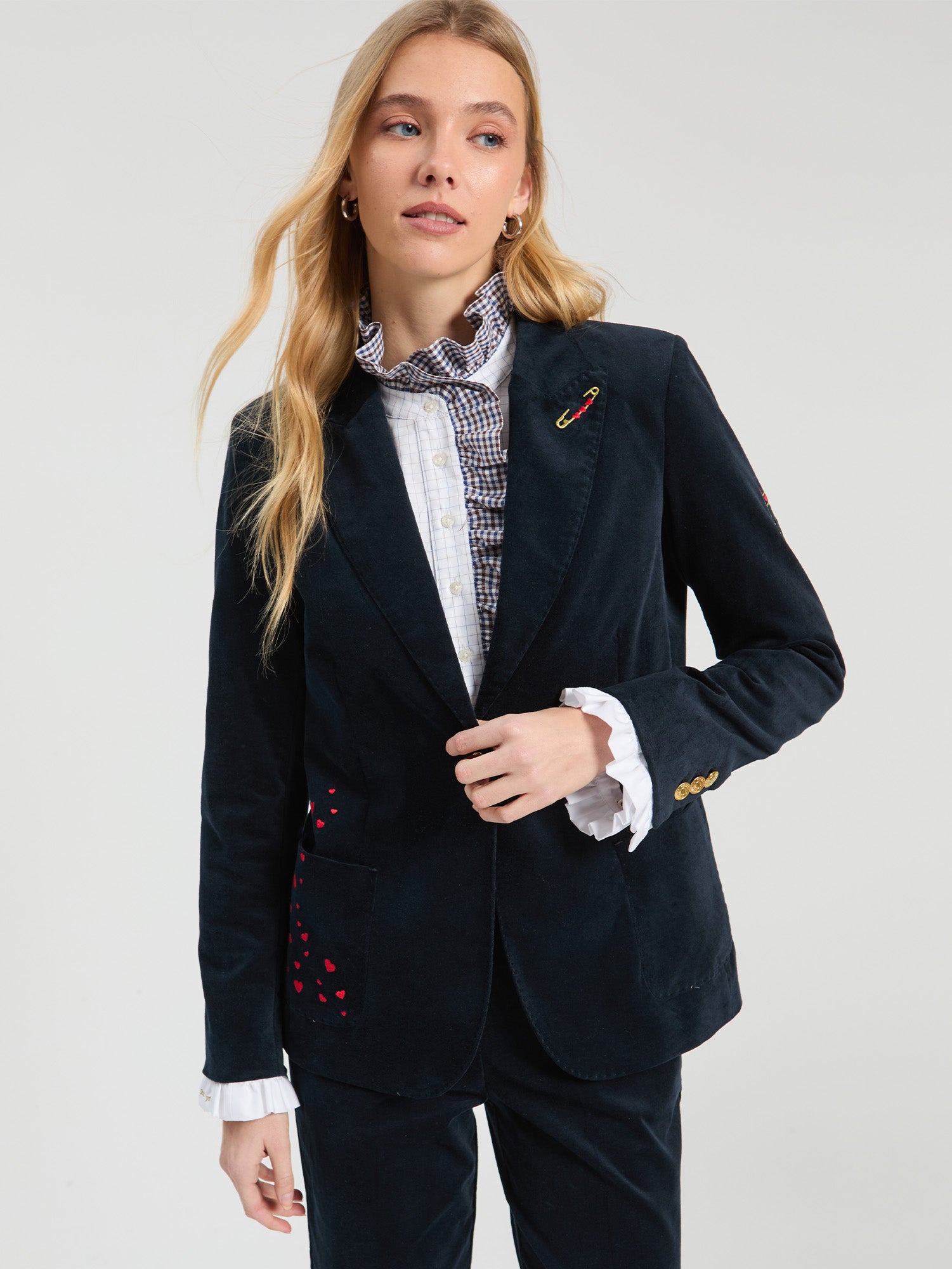 NAVY VELVET JACKET