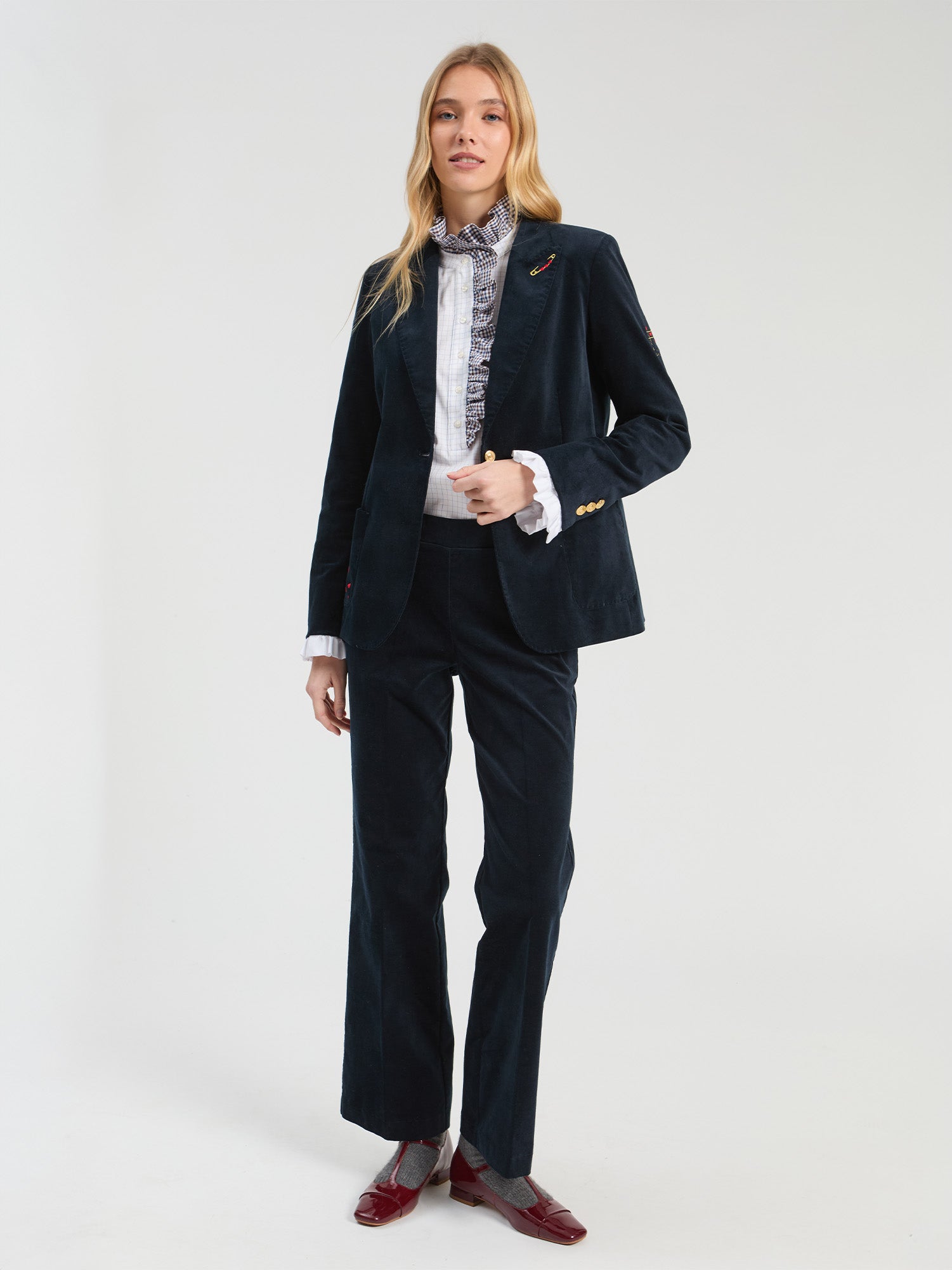 NAVY VELVET JACKET