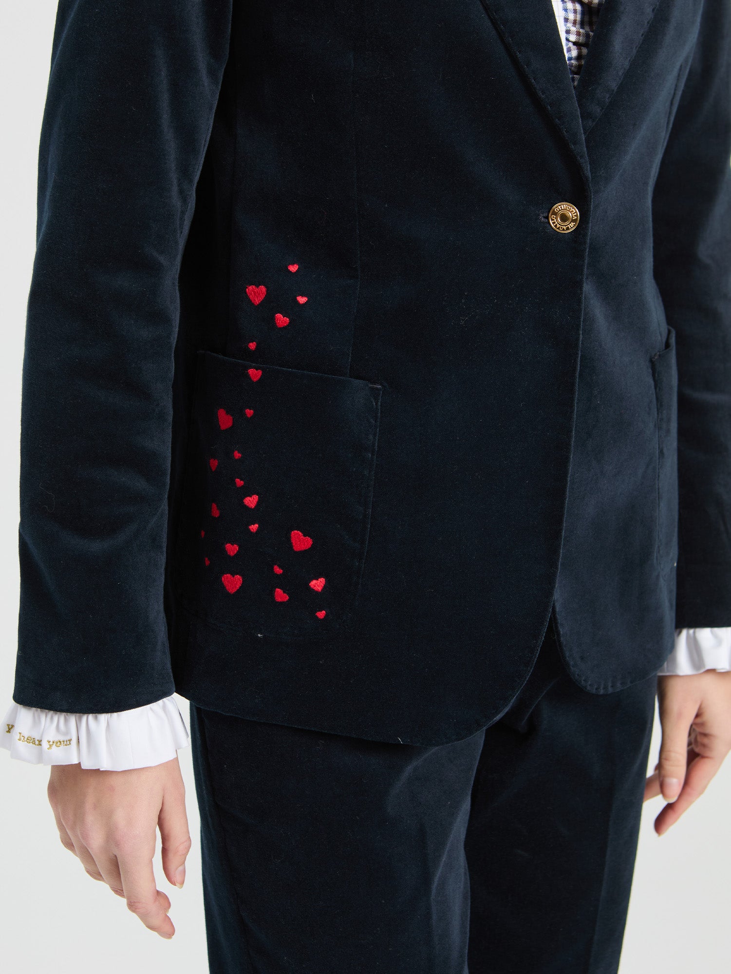 NAVY VELVET JACKET