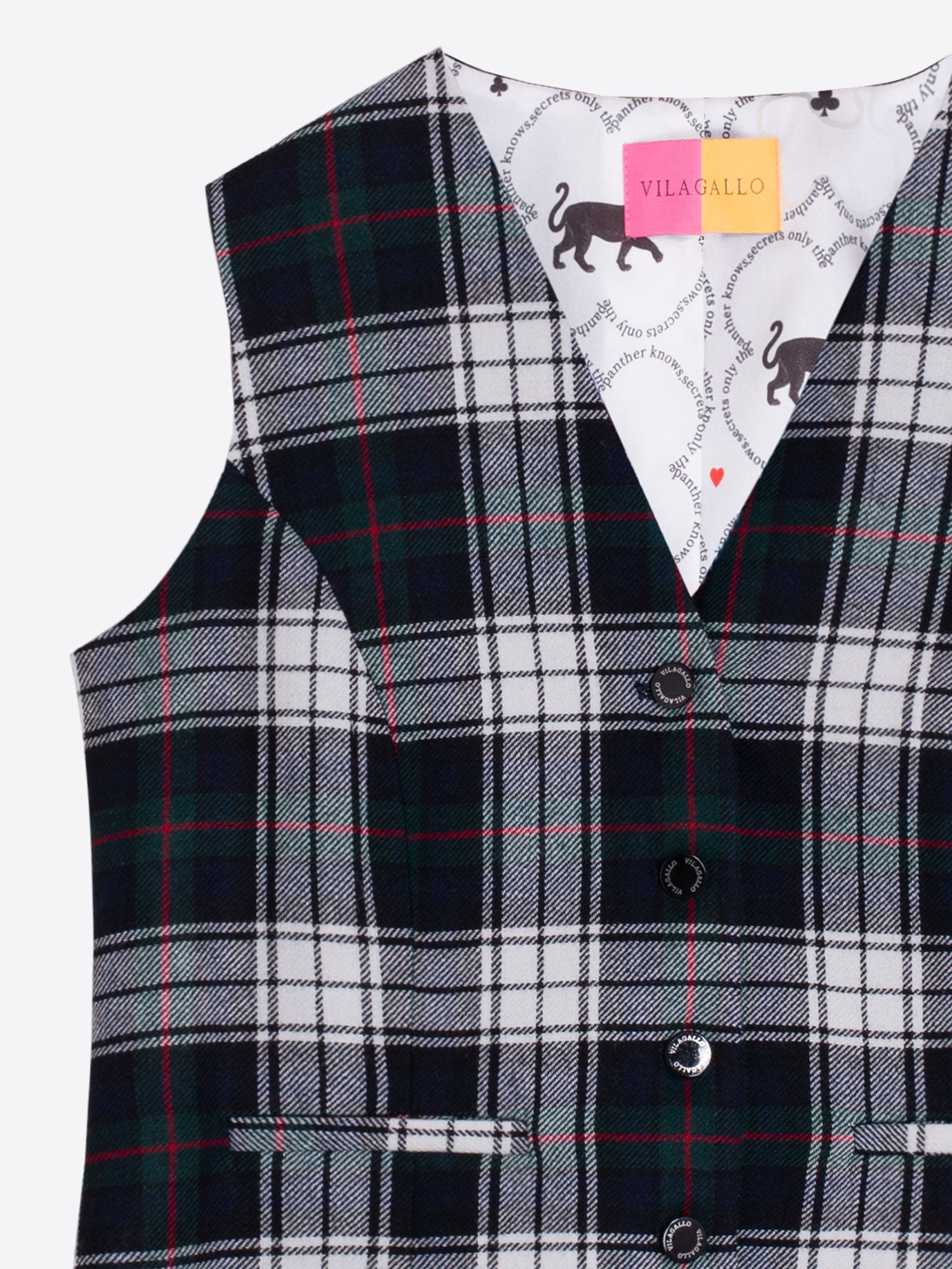 BLACK AND WHITE CHECKERED VEST