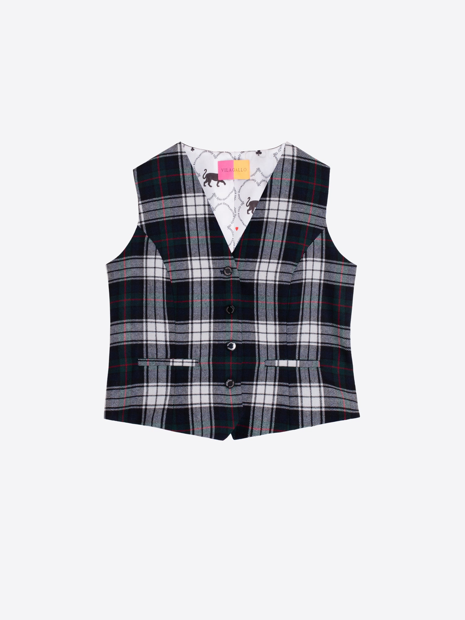 BLACK AND WHITE CHECKERED VEST