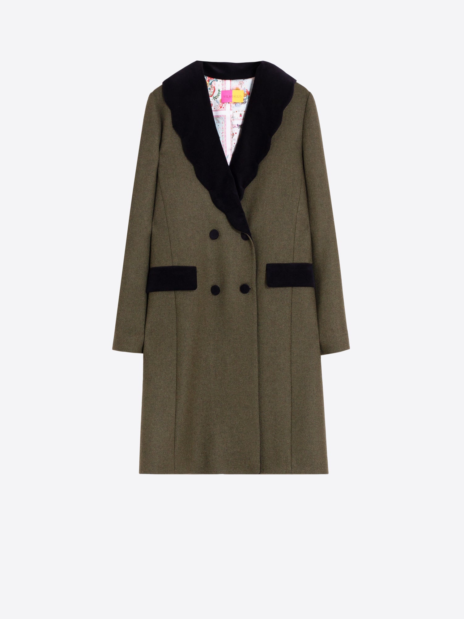WAVY GREEN WOOL COAT