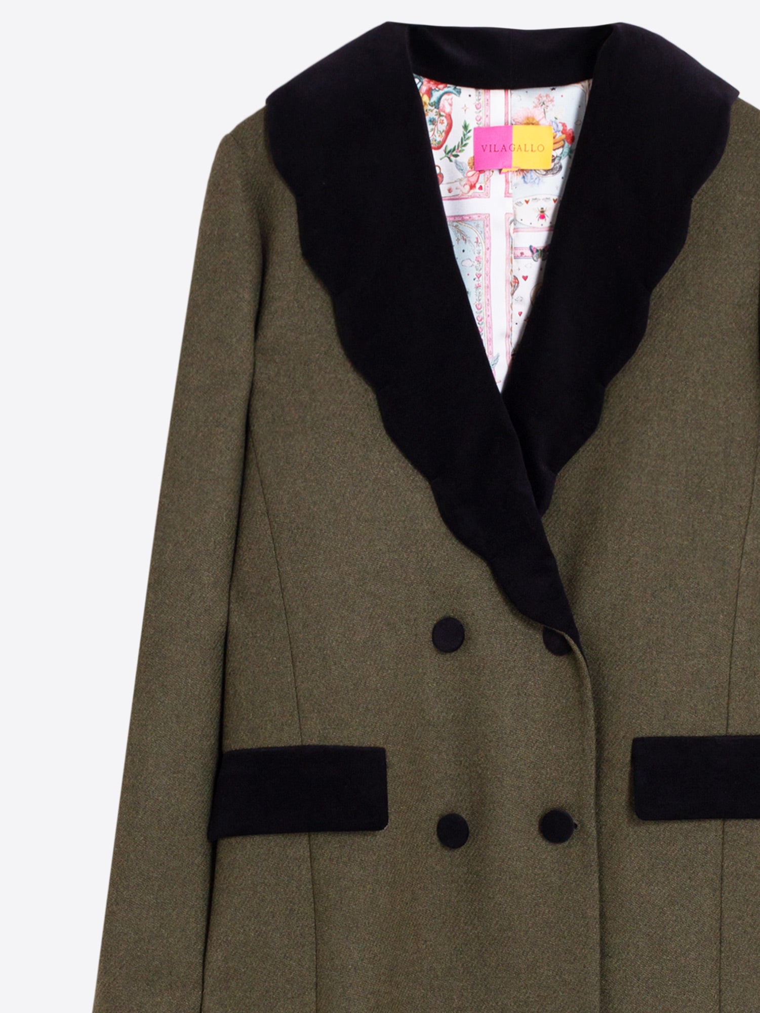 WAVY GREEN WOOL COAT