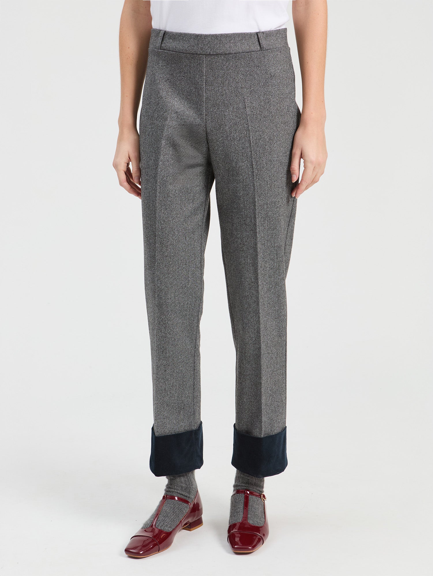 GRAY MARL PANTS