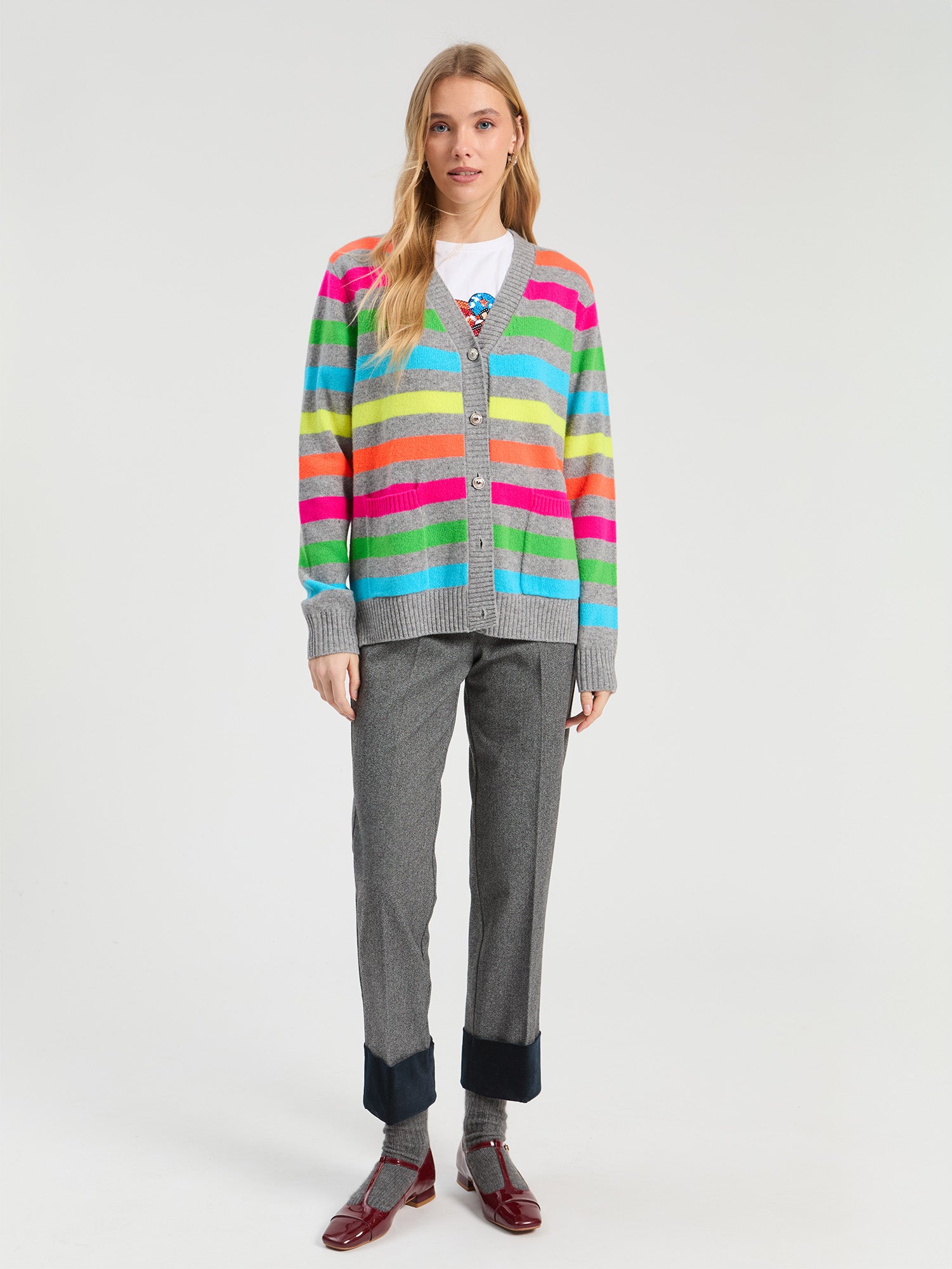 GRAY MARL PANTS