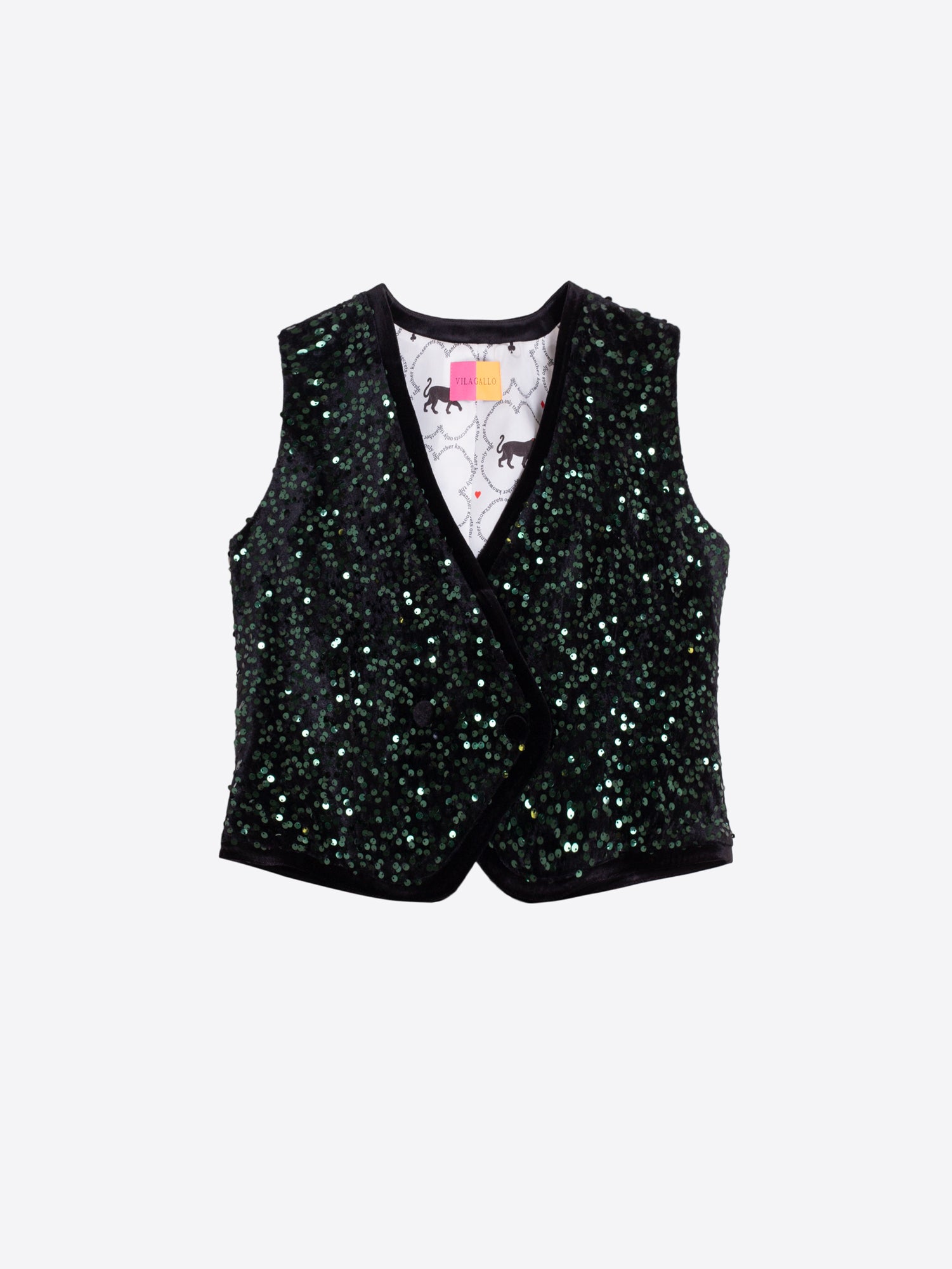 SEQUINED GREEN VEST
