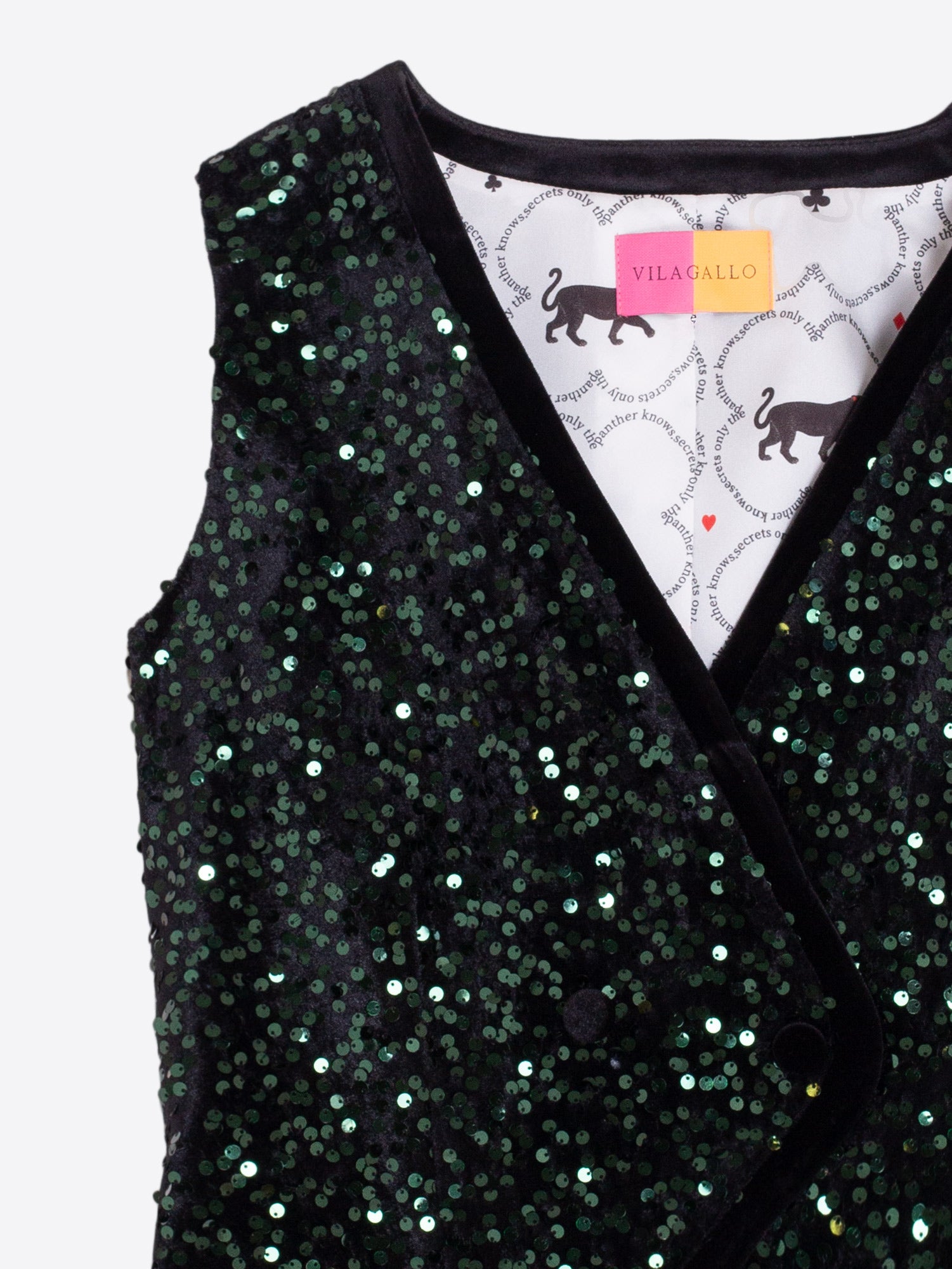 SEQUINED GREEN VEST