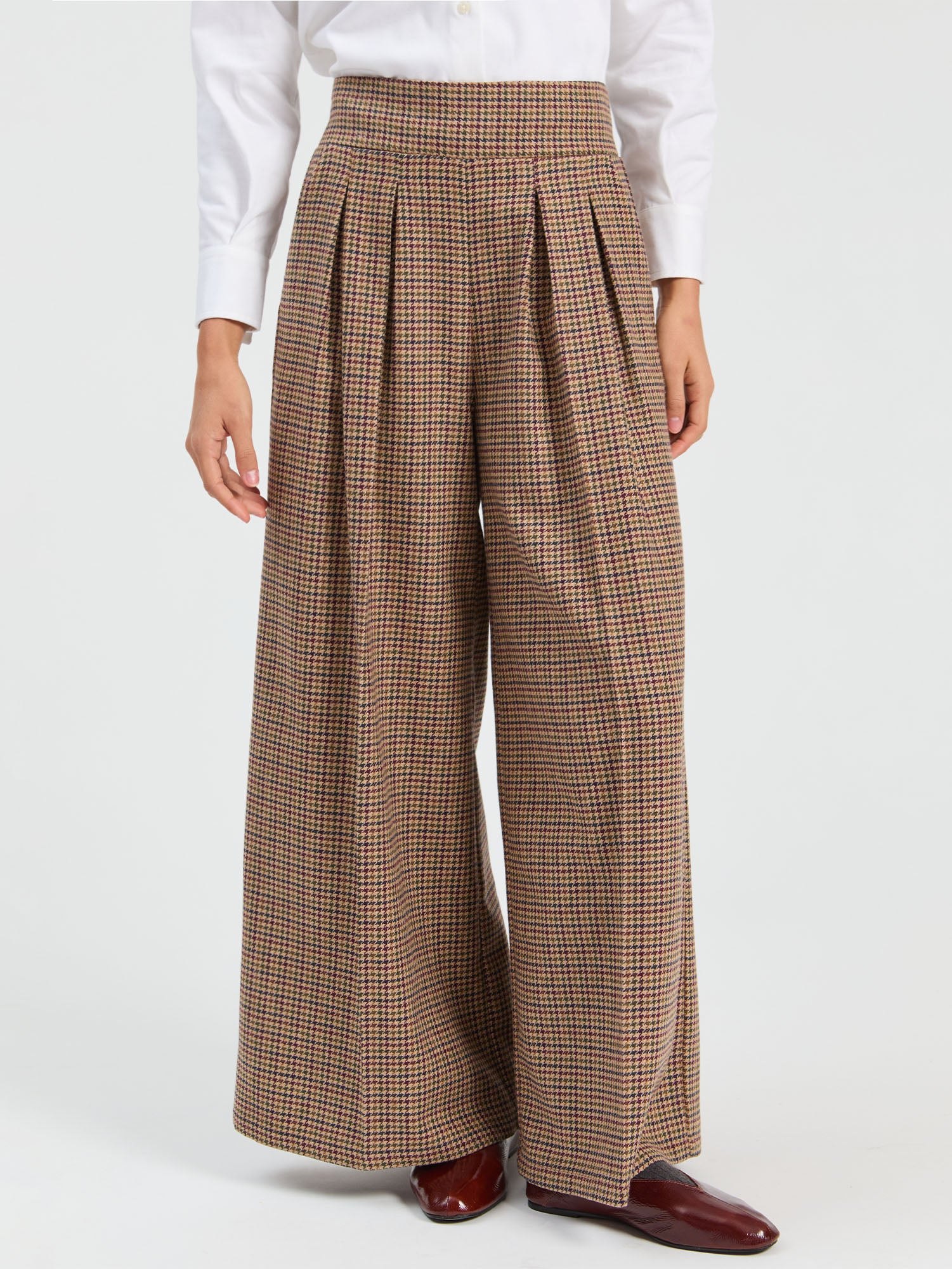 BLUE AND GREEN PLAID TROUSERS