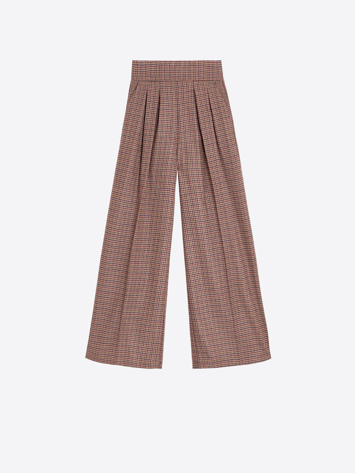 PANTALÓN PATA DE GALLO BURDEOS