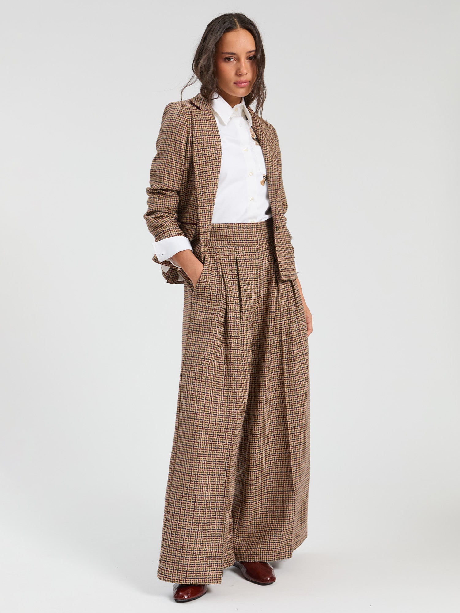 BLUE AND GREEN PLAID TROUSERS