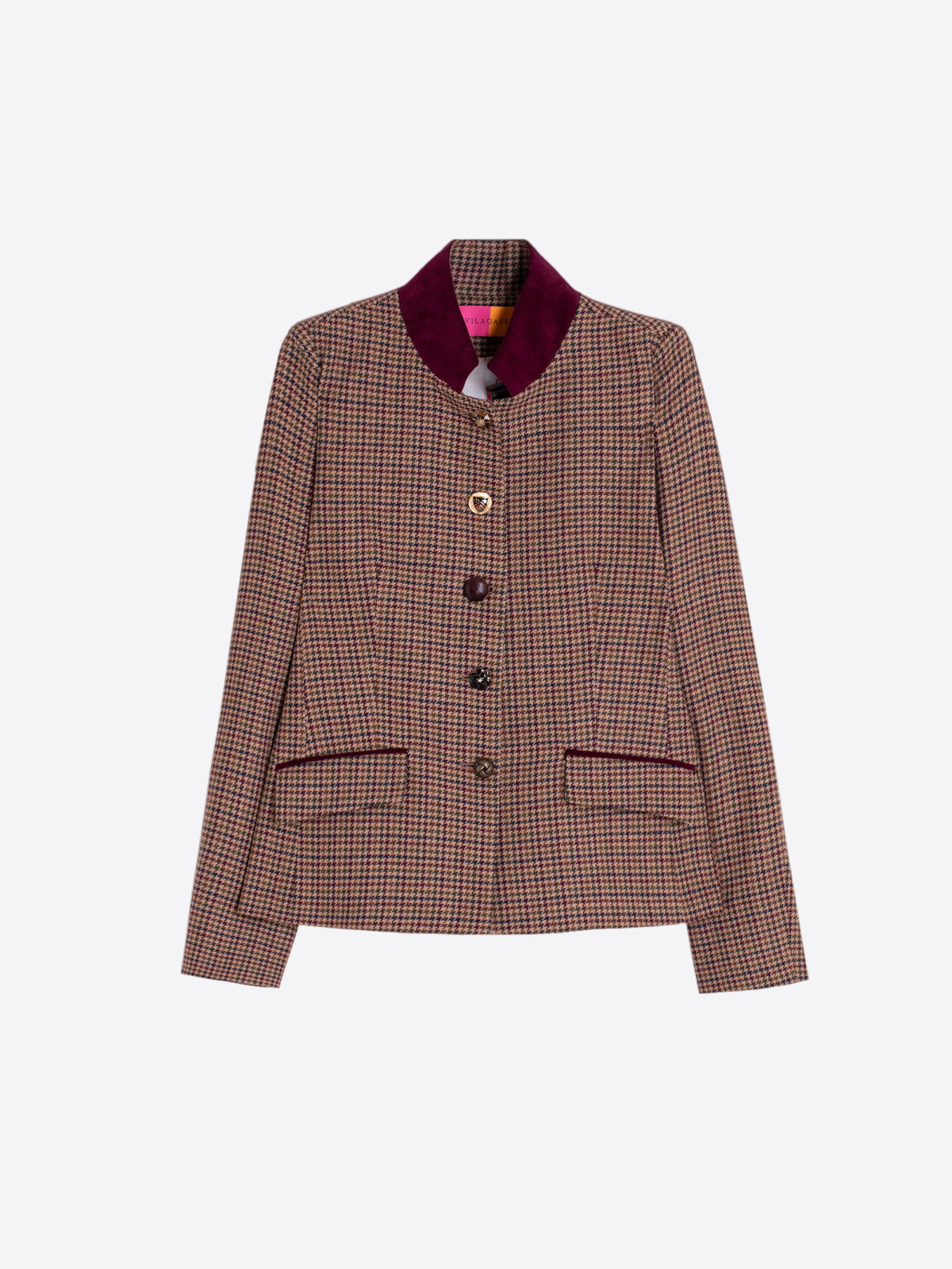 CHAQUETA PATA DE GALLO BURDEOS