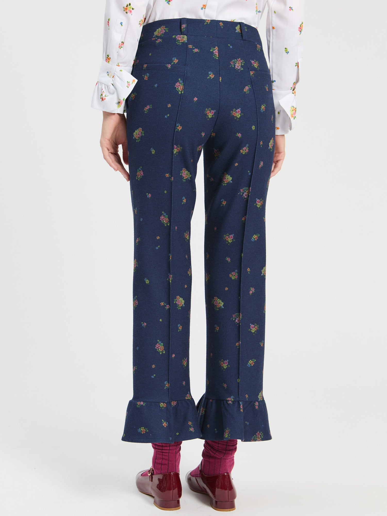 FLORAL NAVY TROUSERS