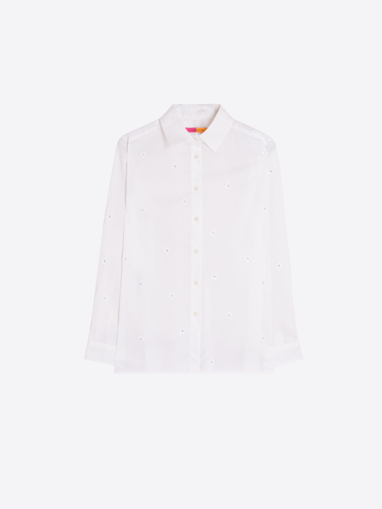 WHITE SHIRT RHINESTONE FLOWER