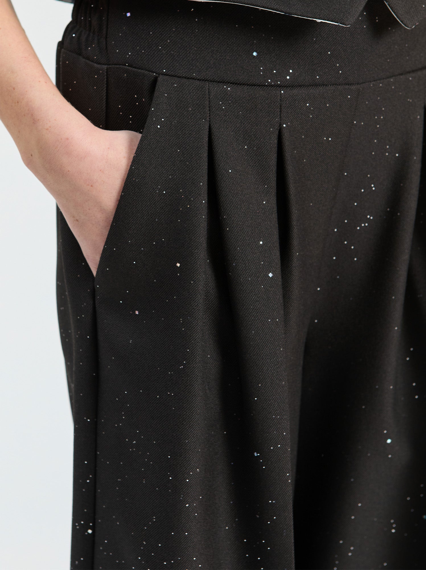 BLACK SEQUIN TROUSERS