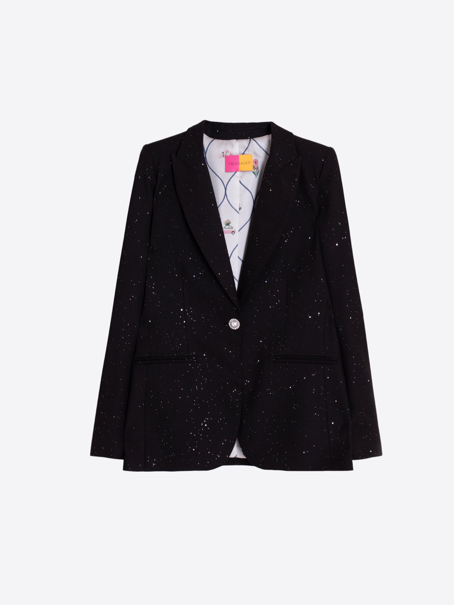 NAVY JACKET WITH SILVER MOTIFS