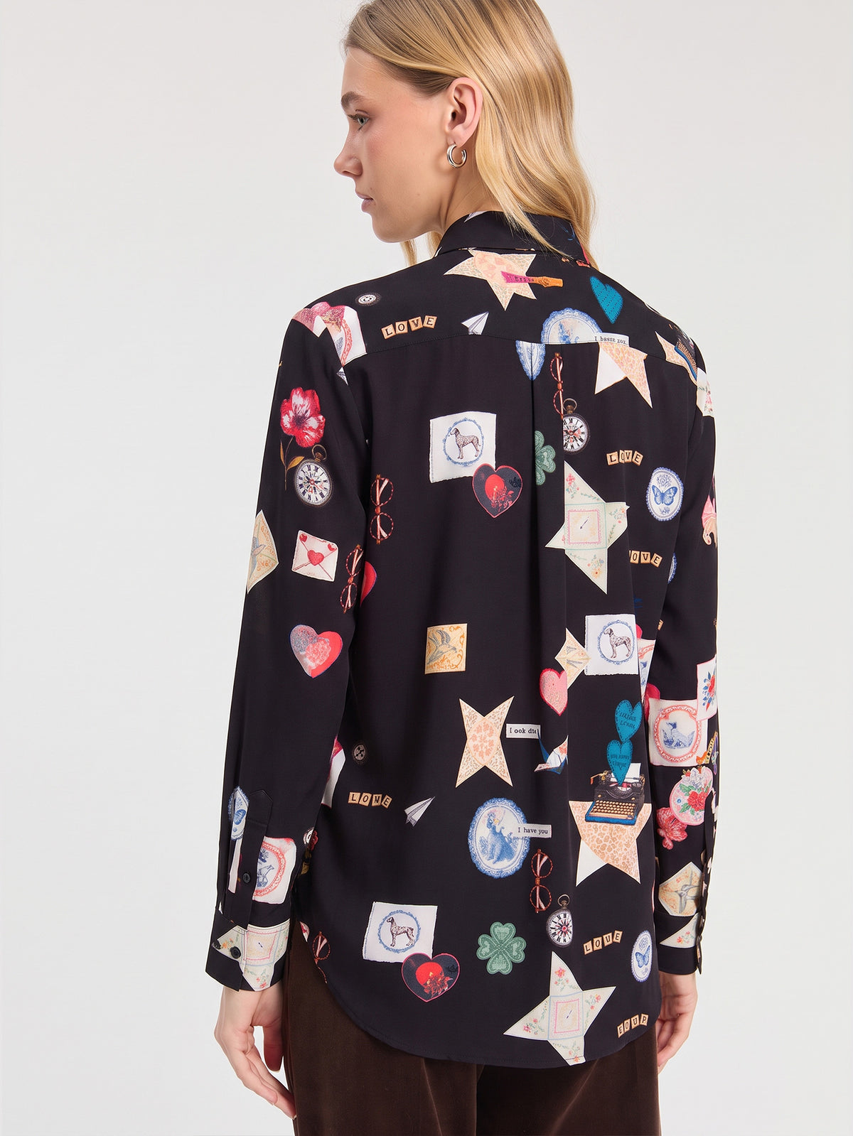 CAMISA ESTAMPADA LOVE NEGRO MULTICOLOR