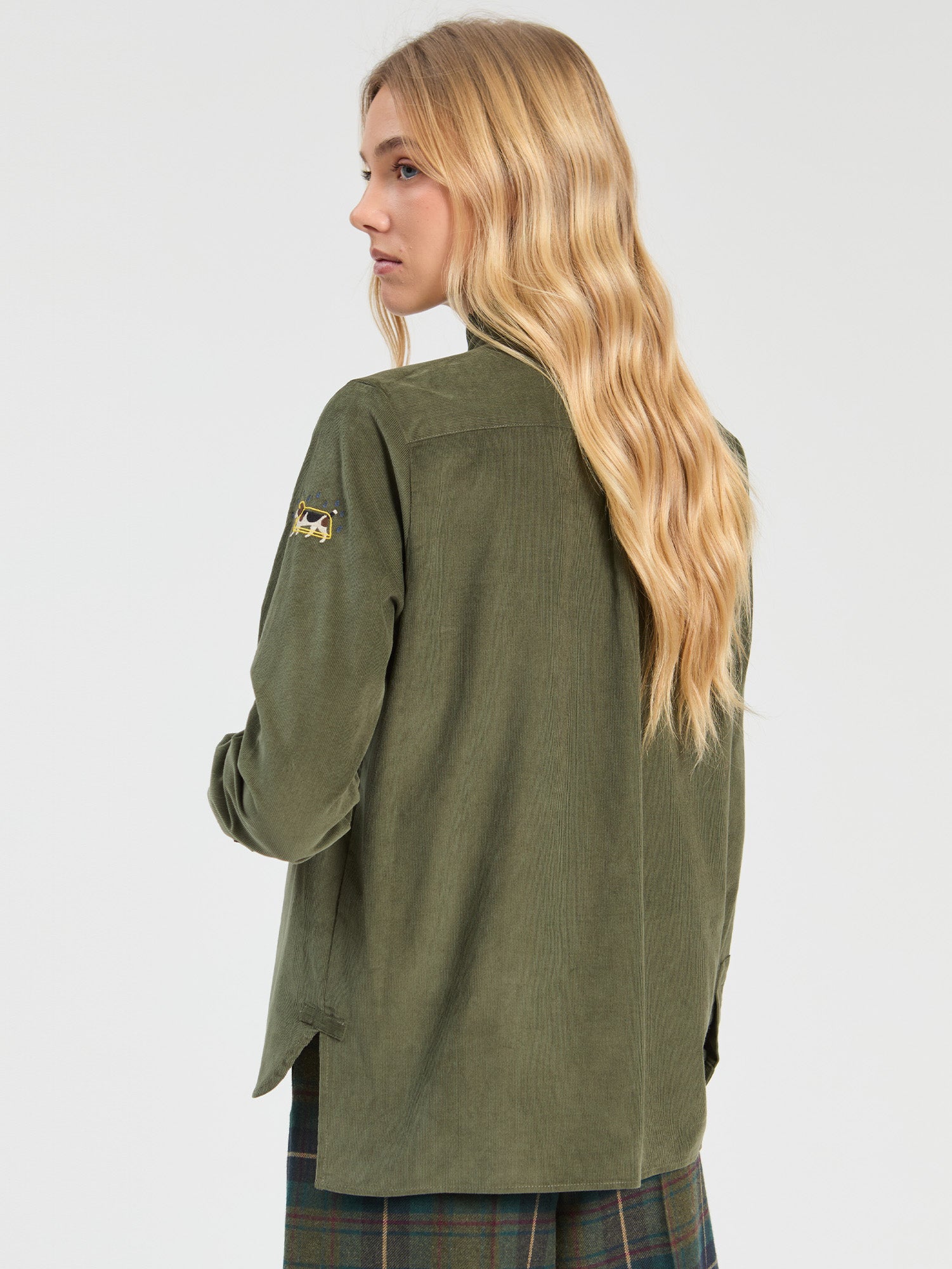 FINE CORDUROY GREEN SHIRT