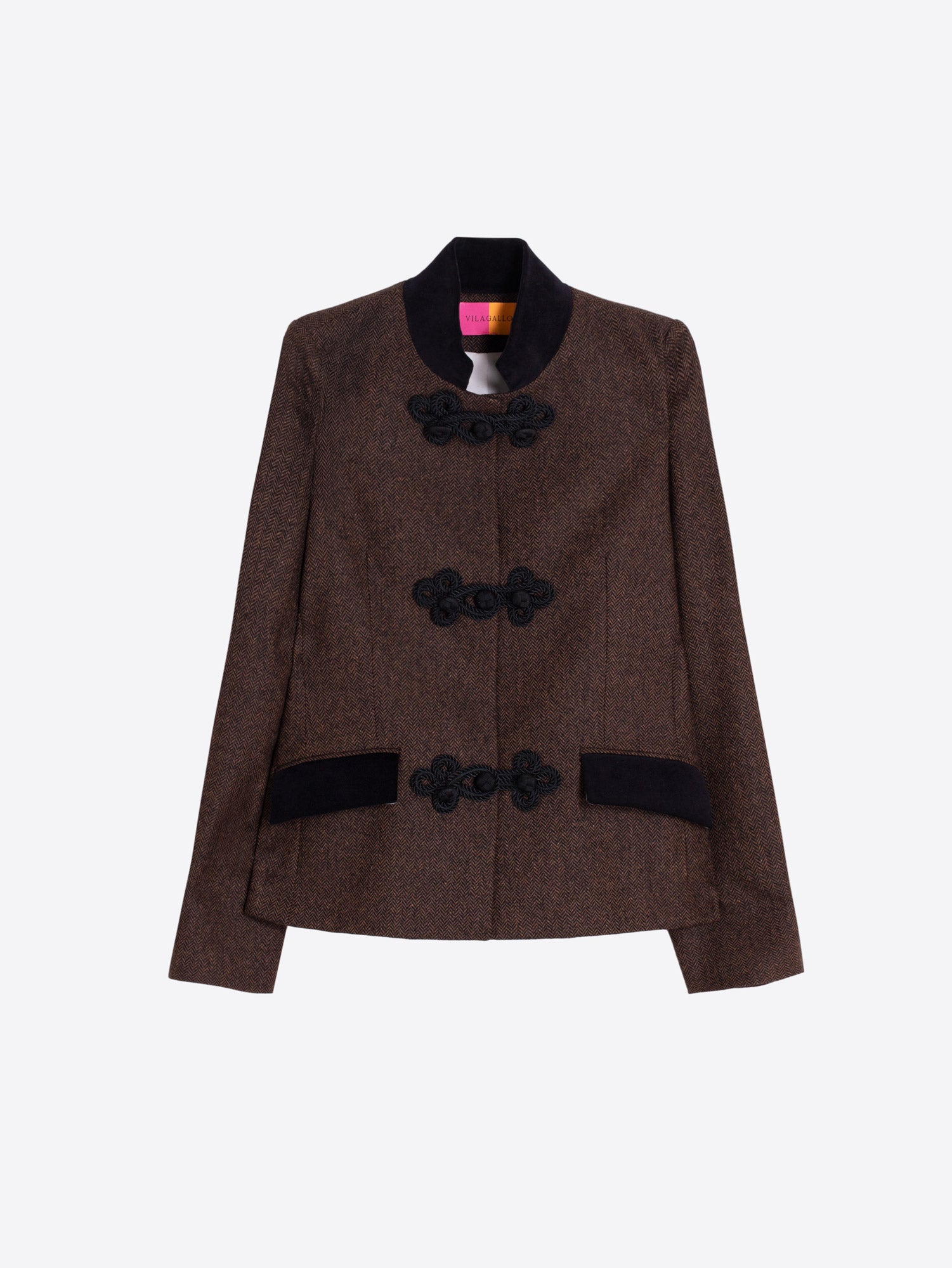 BROWN BLACK HERRINGBONE JACKET