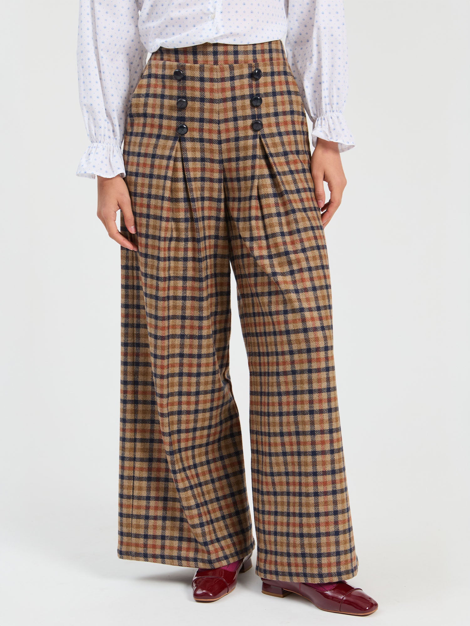 PLAID TILE TROUSERS