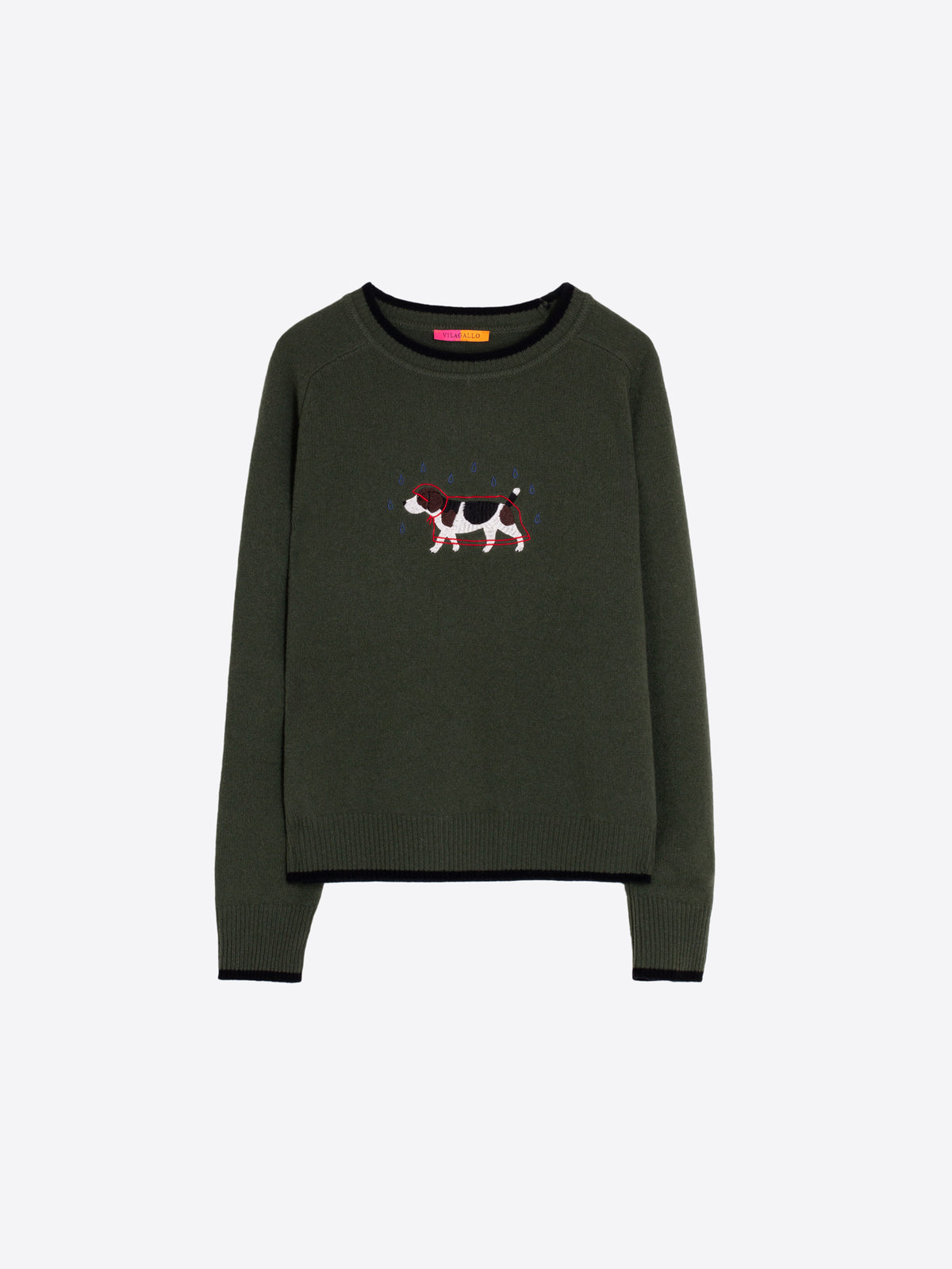 JERSEY PERRO CHUBASQUERO BORDADO VERDE