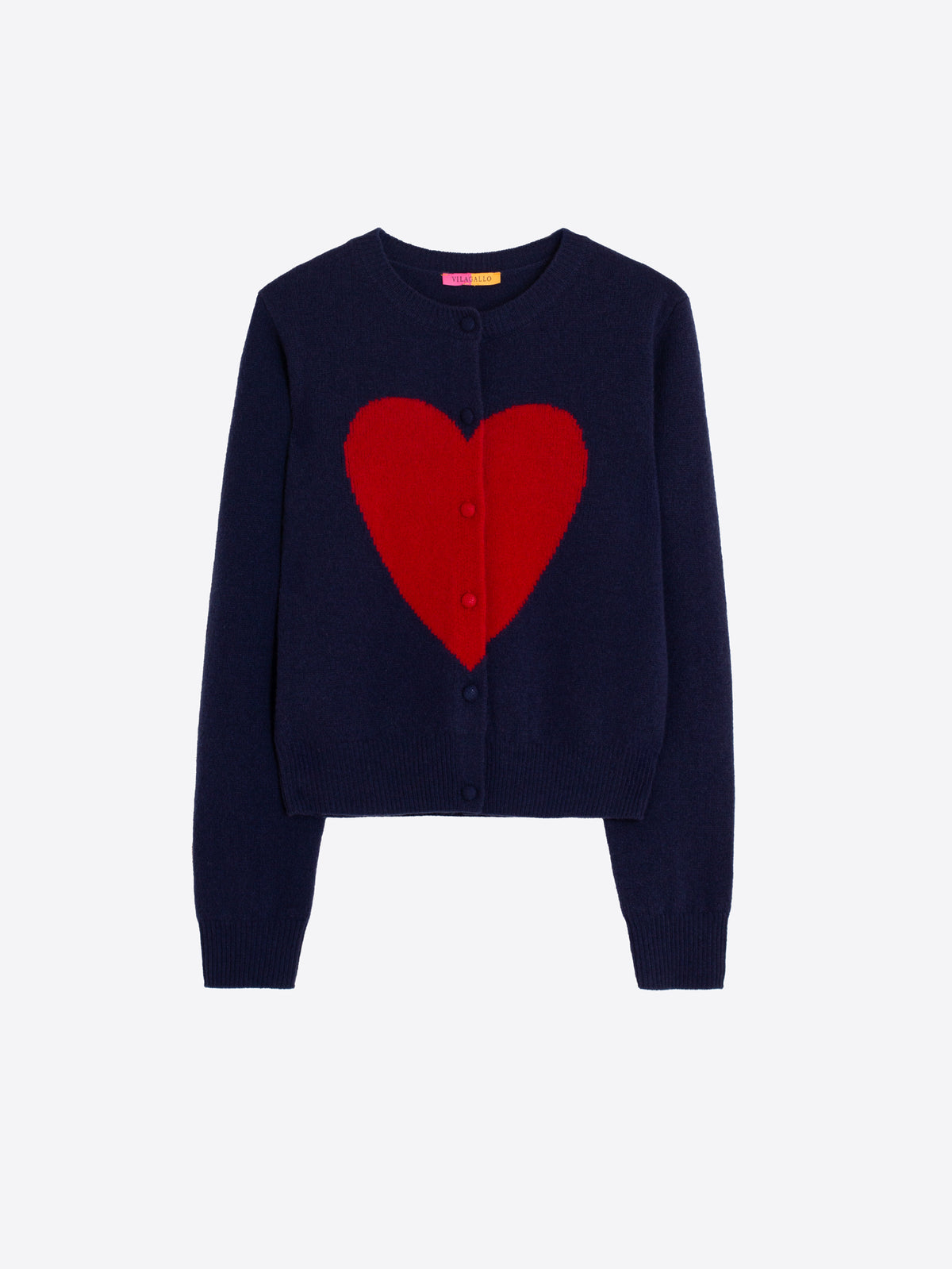 CARDIGAN INTARSIA CORAZON ROJO MARINO