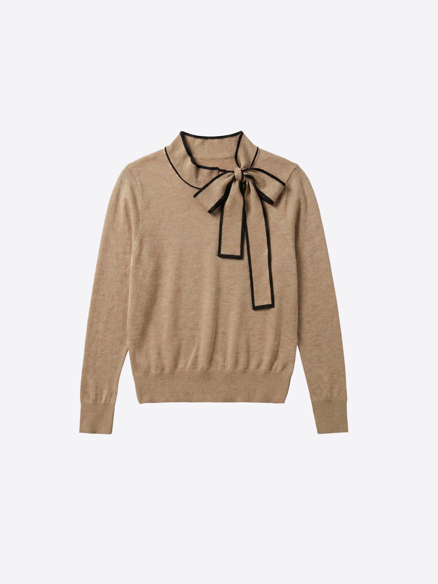 BLACK AND BEIGE BOW SWEATER