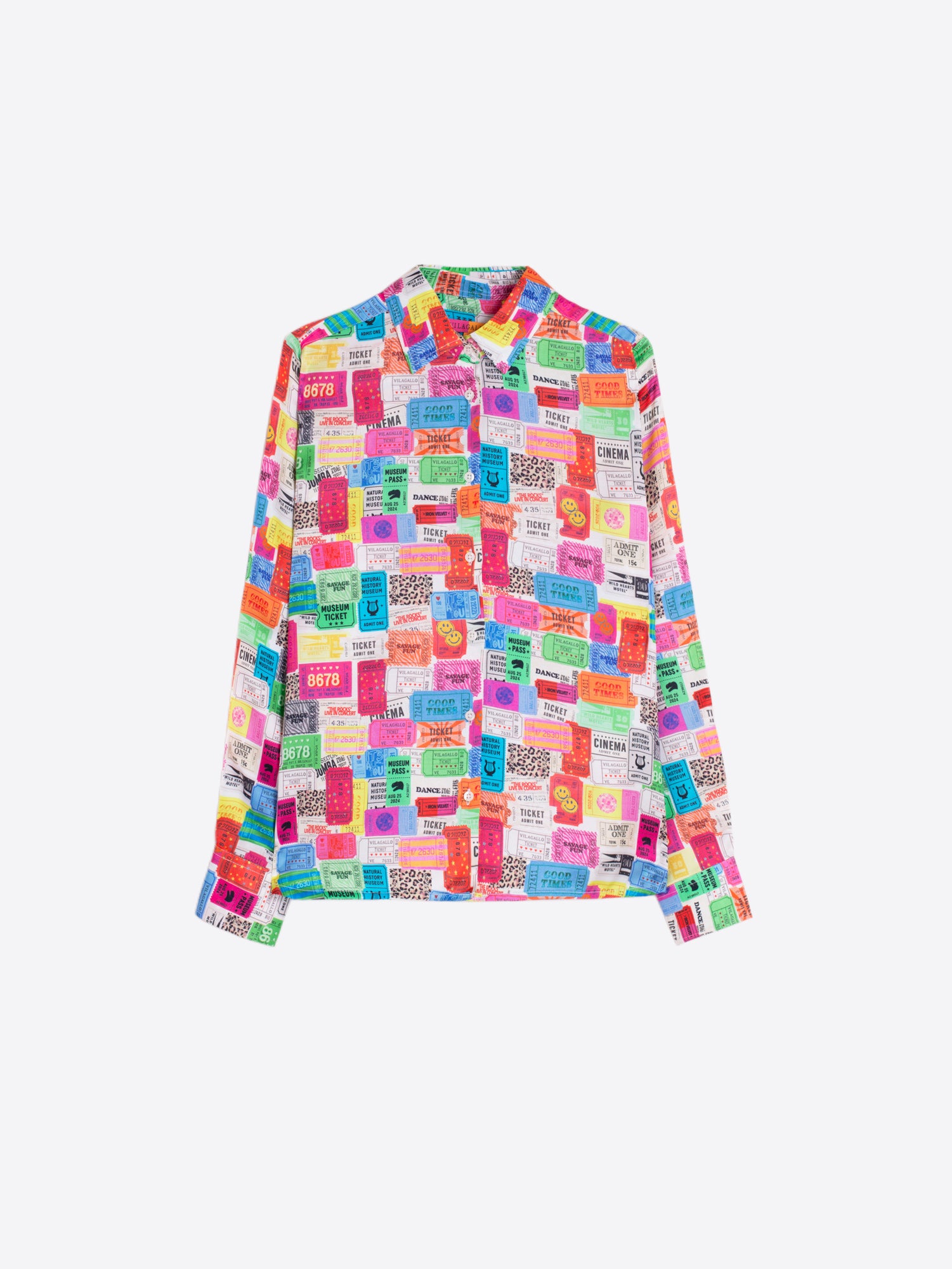 MULTICOLOR TICKET PRINT SHIRT
