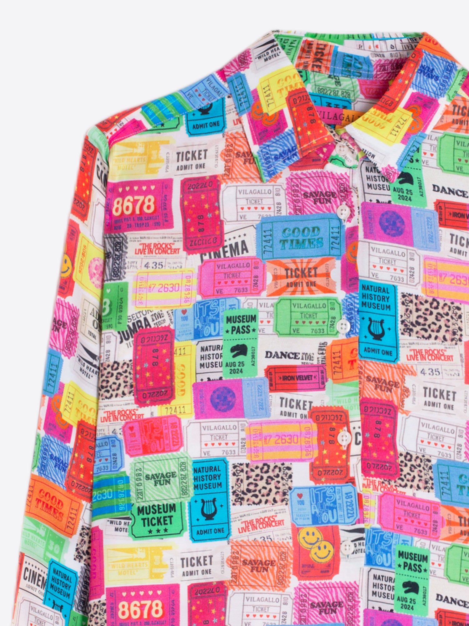 MULTICOLOR TICKET PRINT SHIRT