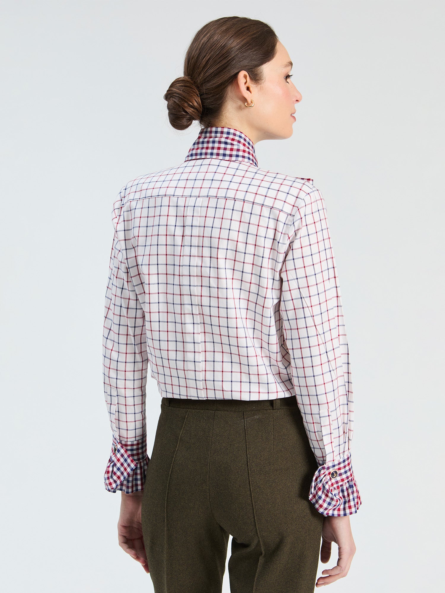 MAXI BOW PLAID SHIRT