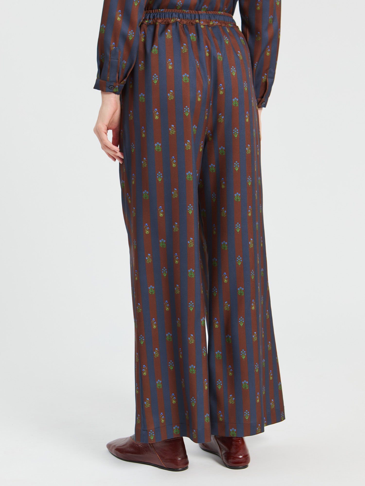 INDIAN FLORAL STRIPE TROUSERS