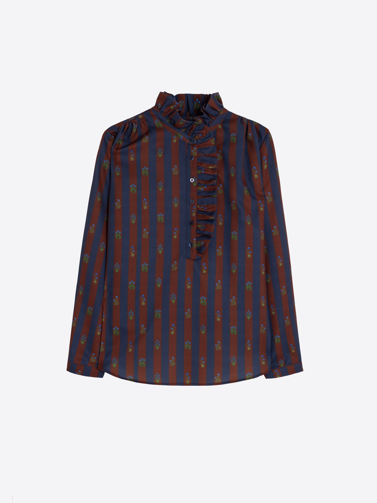 STRIPED INDIAN FLOWER SHIRT