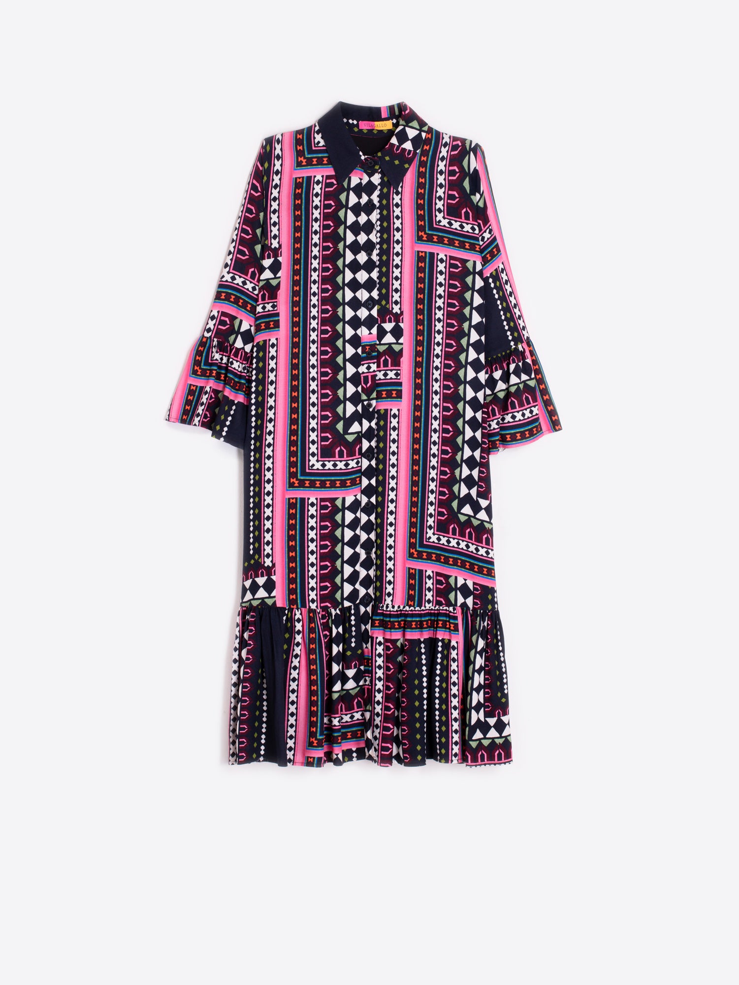MULTICOLOR GEOMETRIC SHORT DRESS