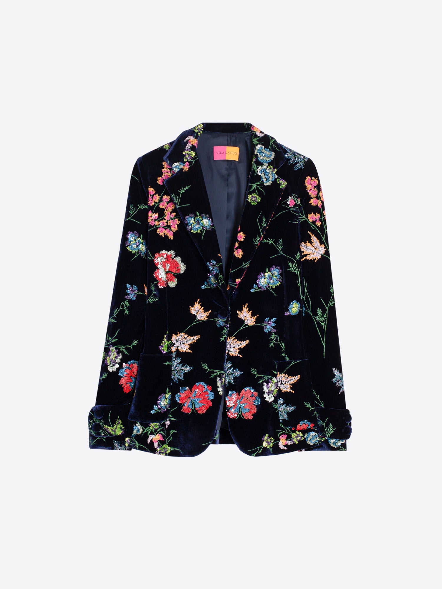 SEQUINED FLORAL NAVY JACKET