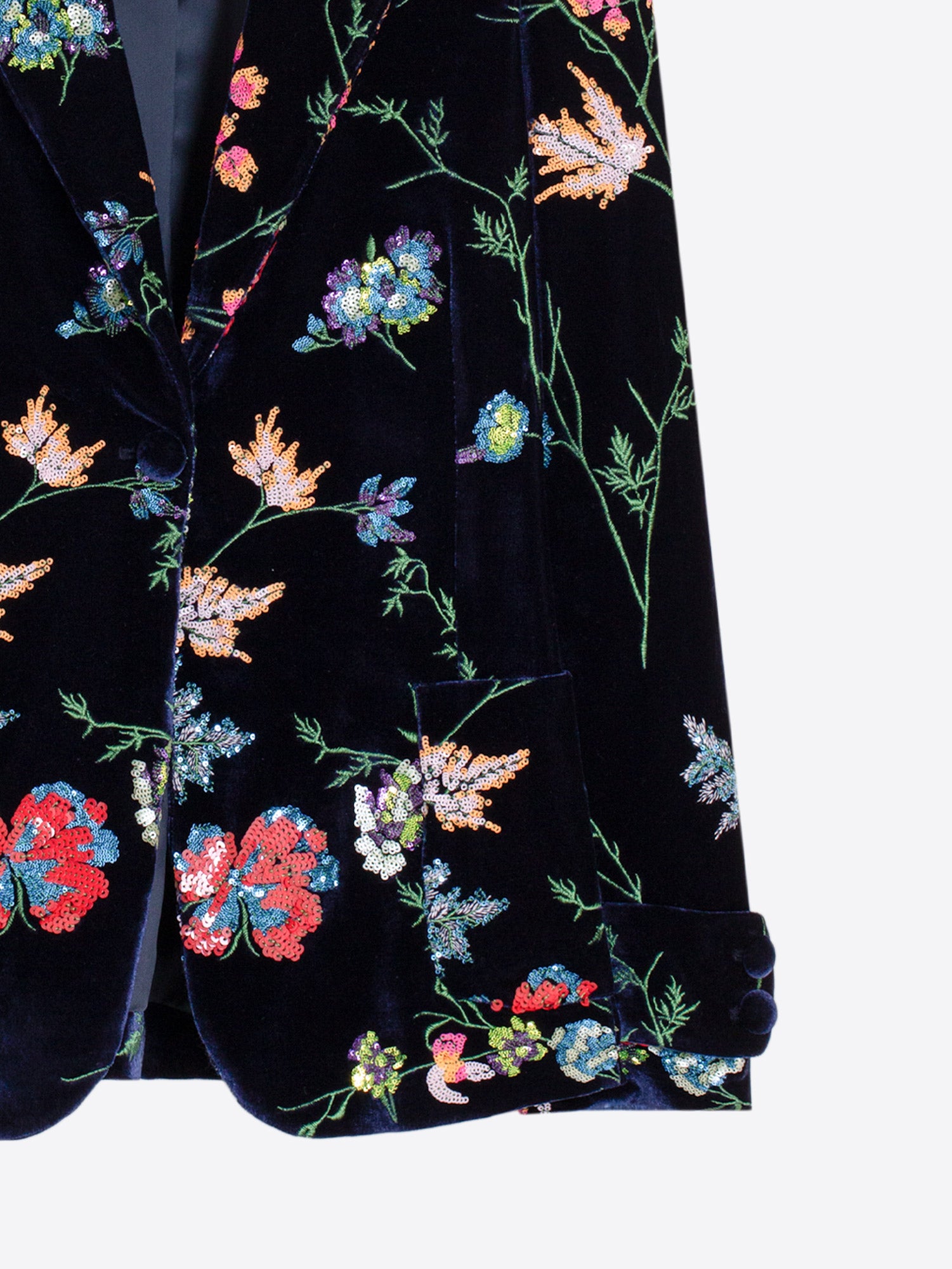 SEQUINED FLORAL NAVY JACKET