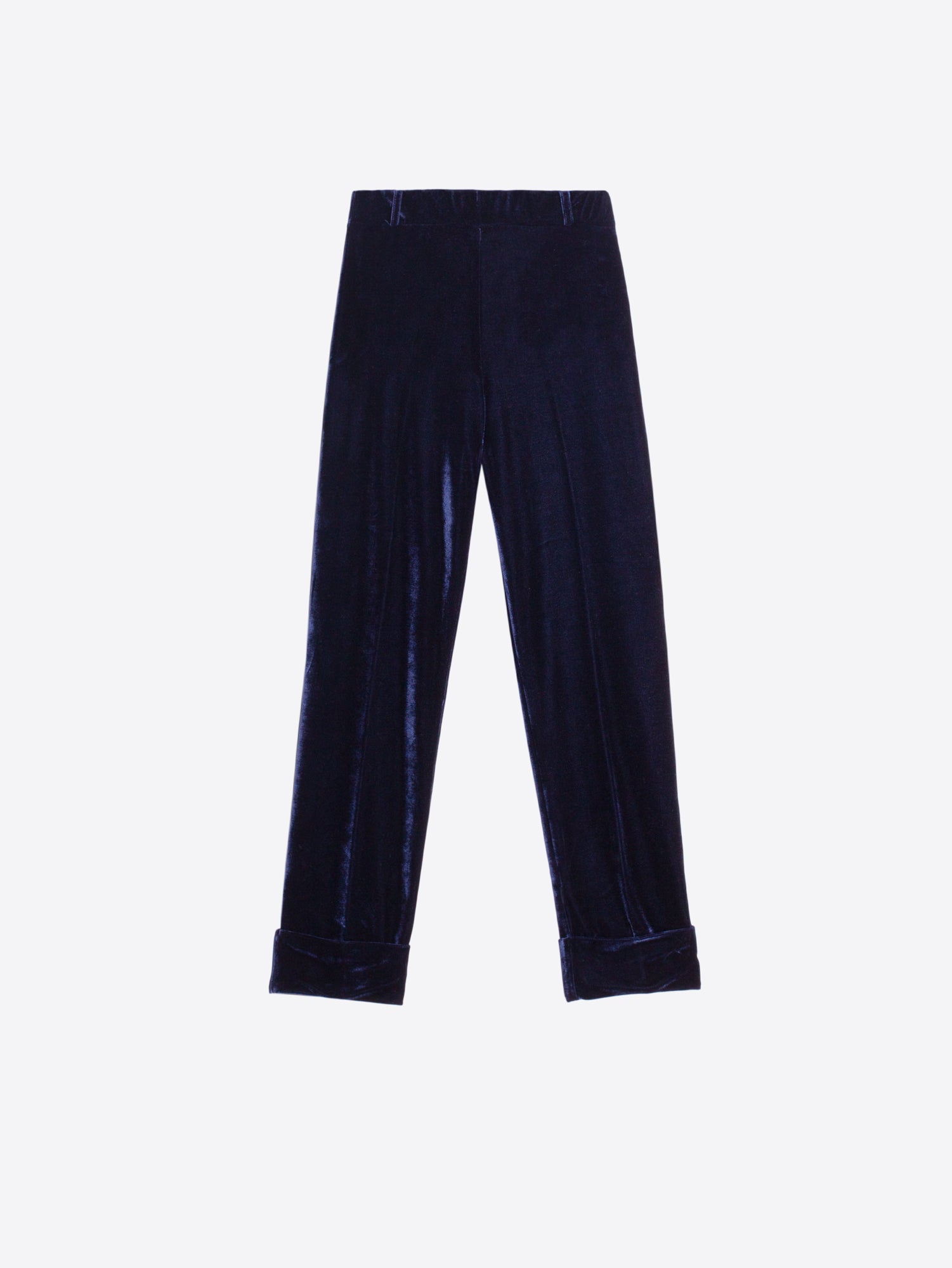 NAVY VELVET TROUSERS