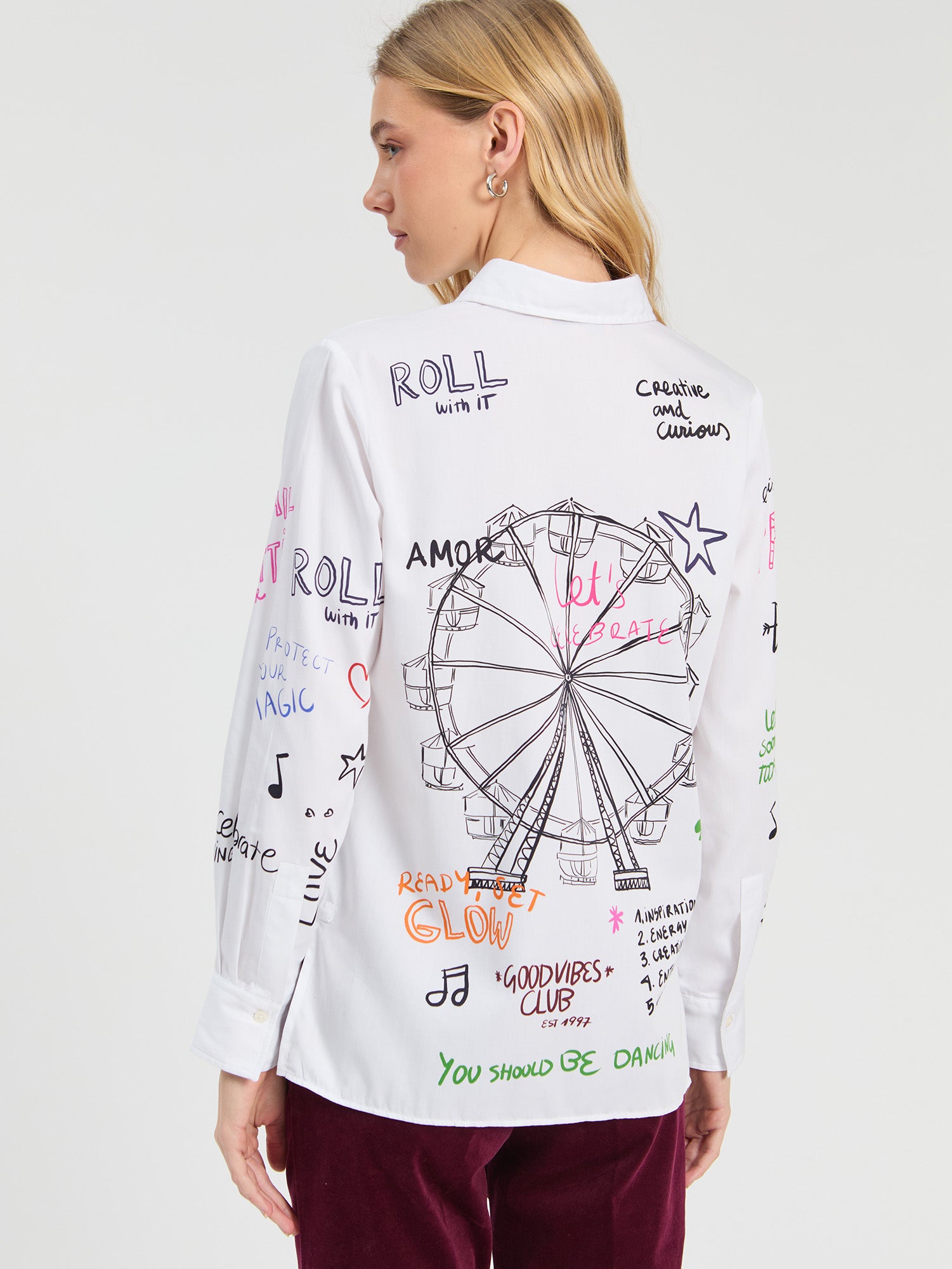 CAMISA BLANCA ESTAMPADO NORIA