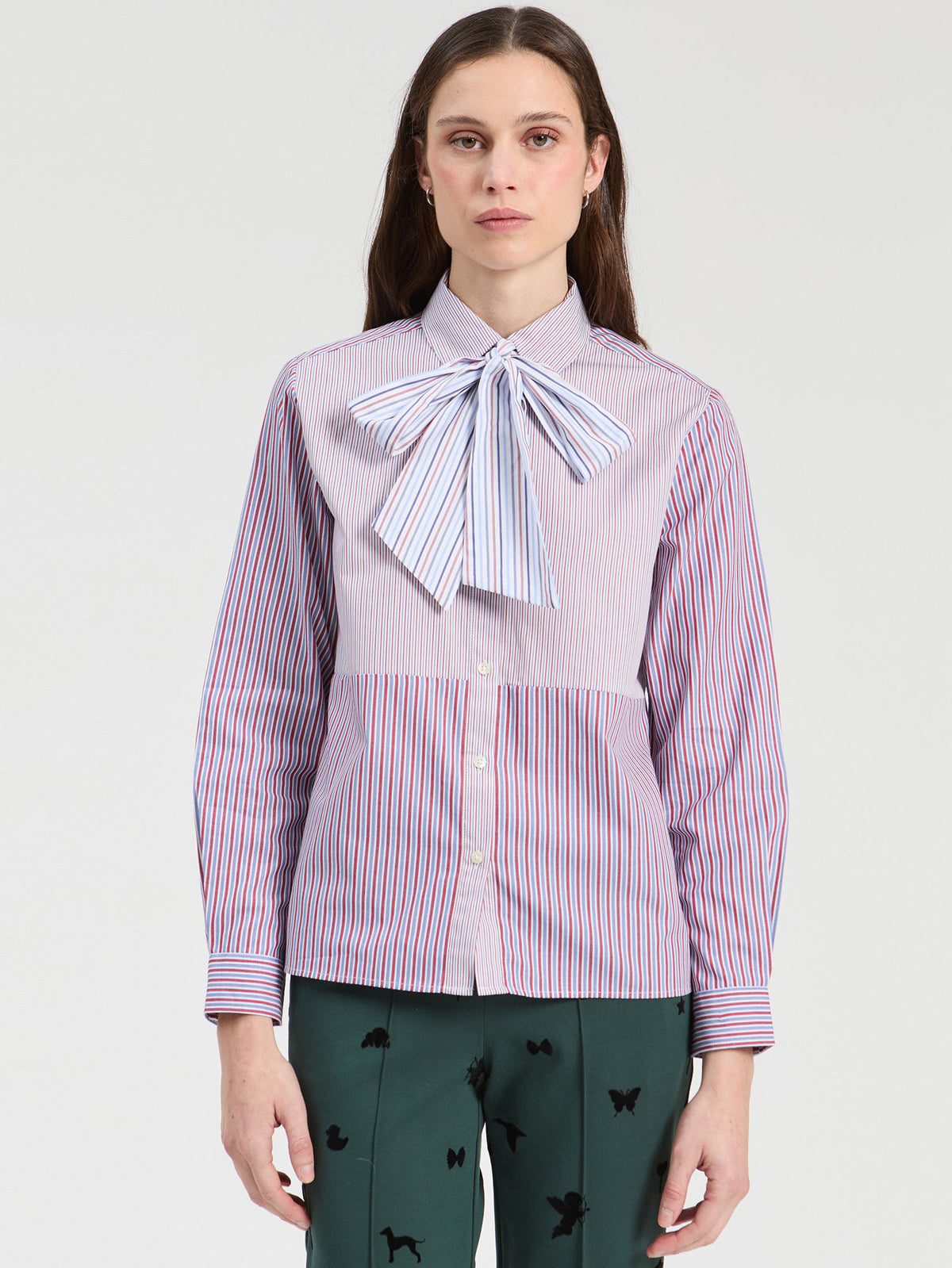 CAMISA BICOLOR DE RAYAS LAZO