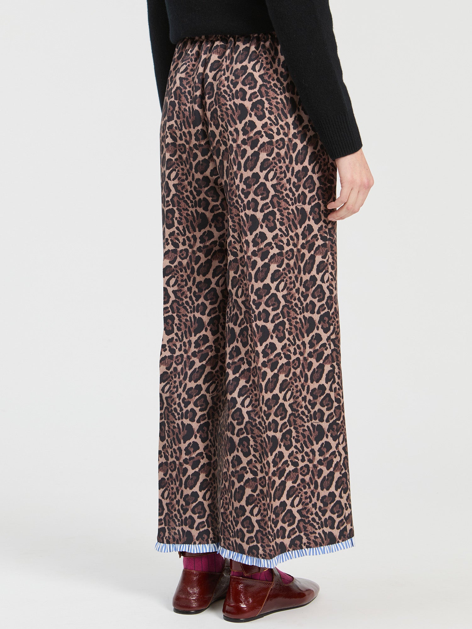 LEOPARD AND STRIPE MINI TROUSERS
