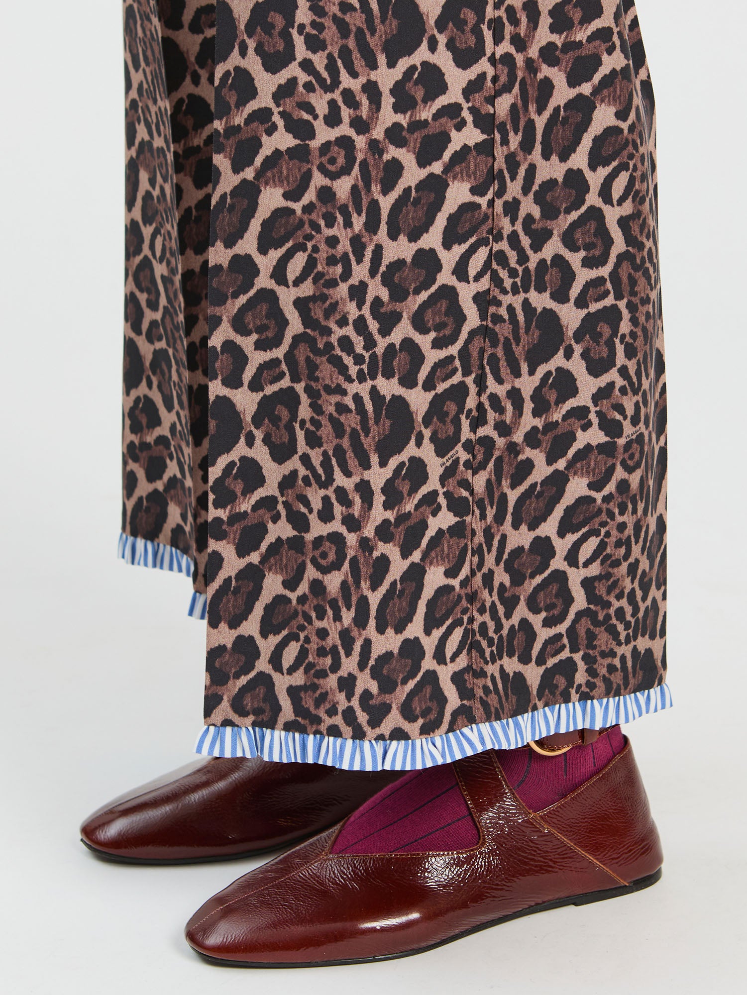 LEOPARD AND STRIPE MINI TROUSERS