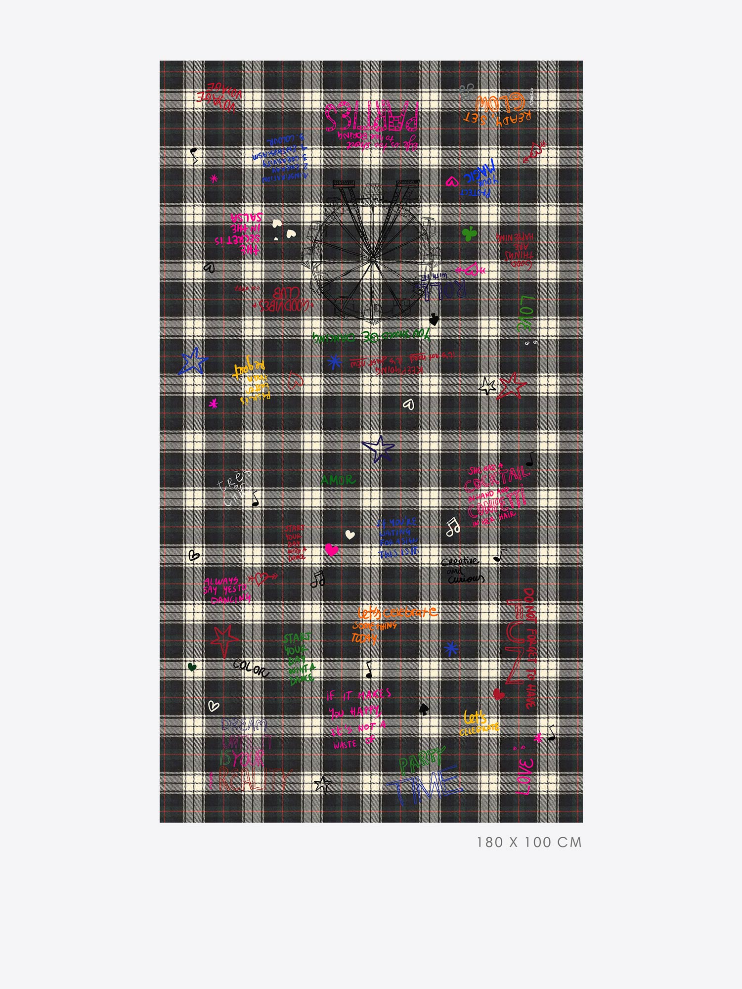 CHECKERED SCARF FERRIS WHEEL GRAFFITI